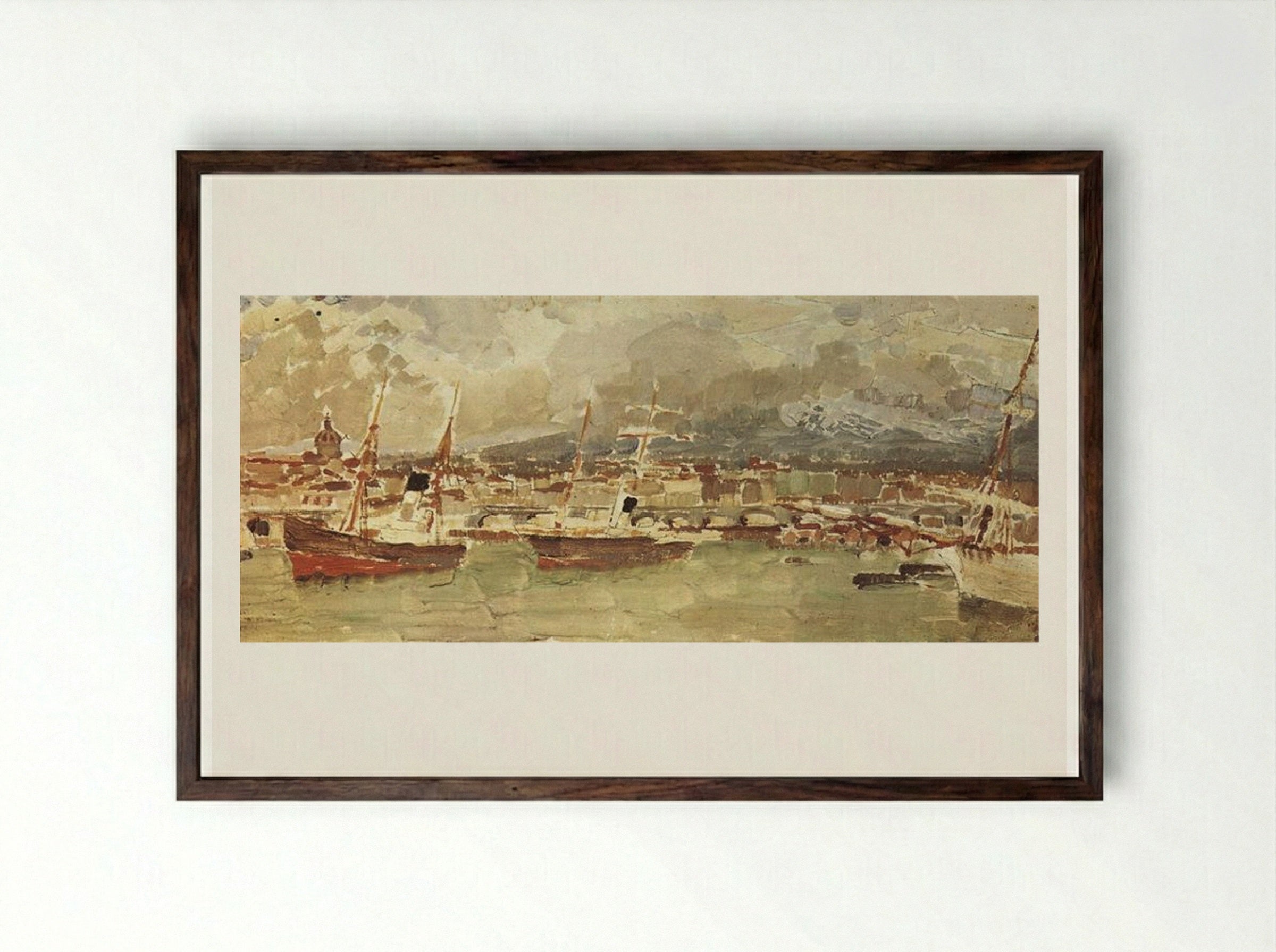 Catania, Sicily - Mikhail Vrubel - Framed Print Dark Wood