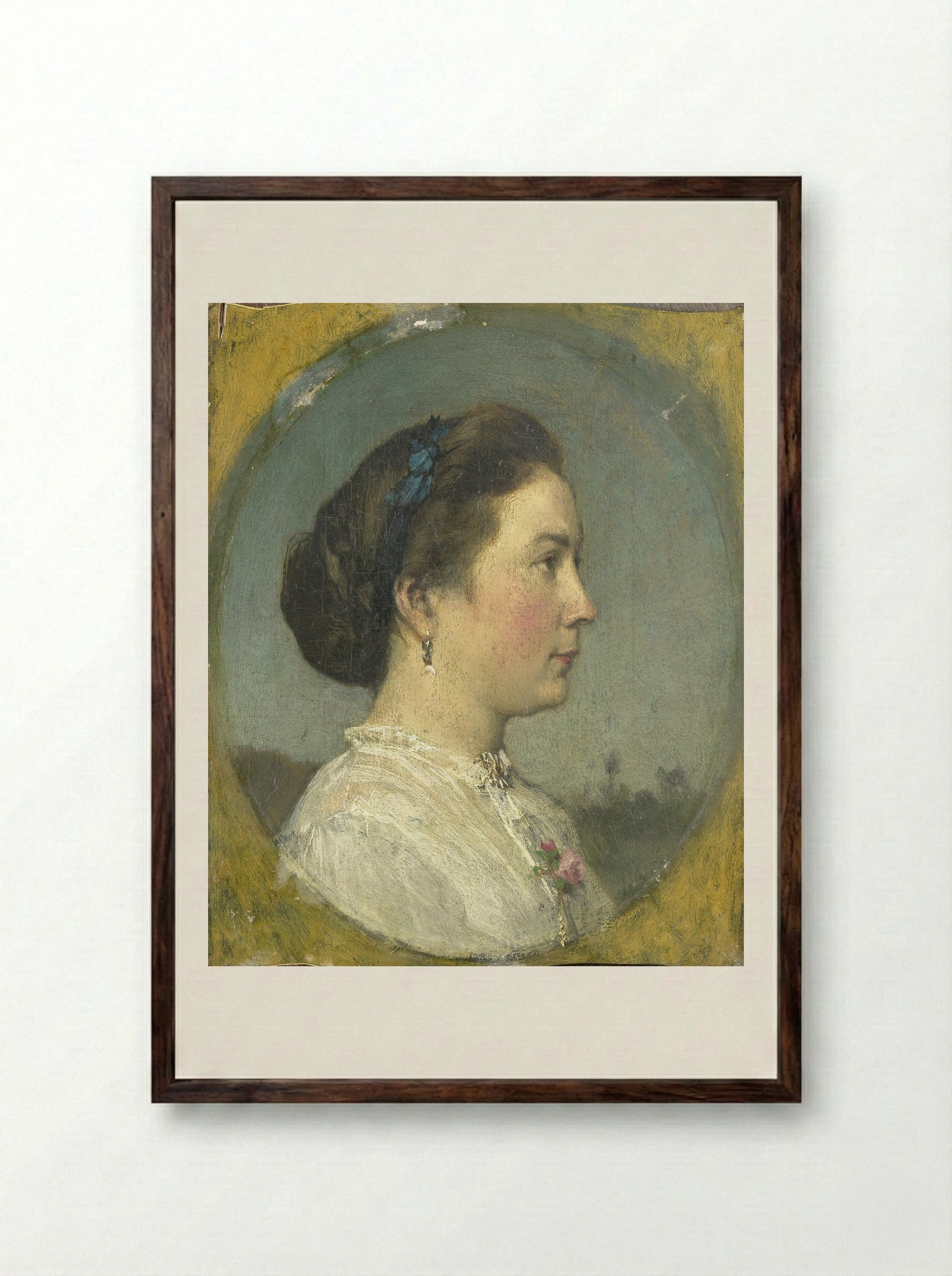 Catharina Hendrika Horn (1841-1905), Wife of the Artist - Jacob Maris - Framed Print Dark Wood