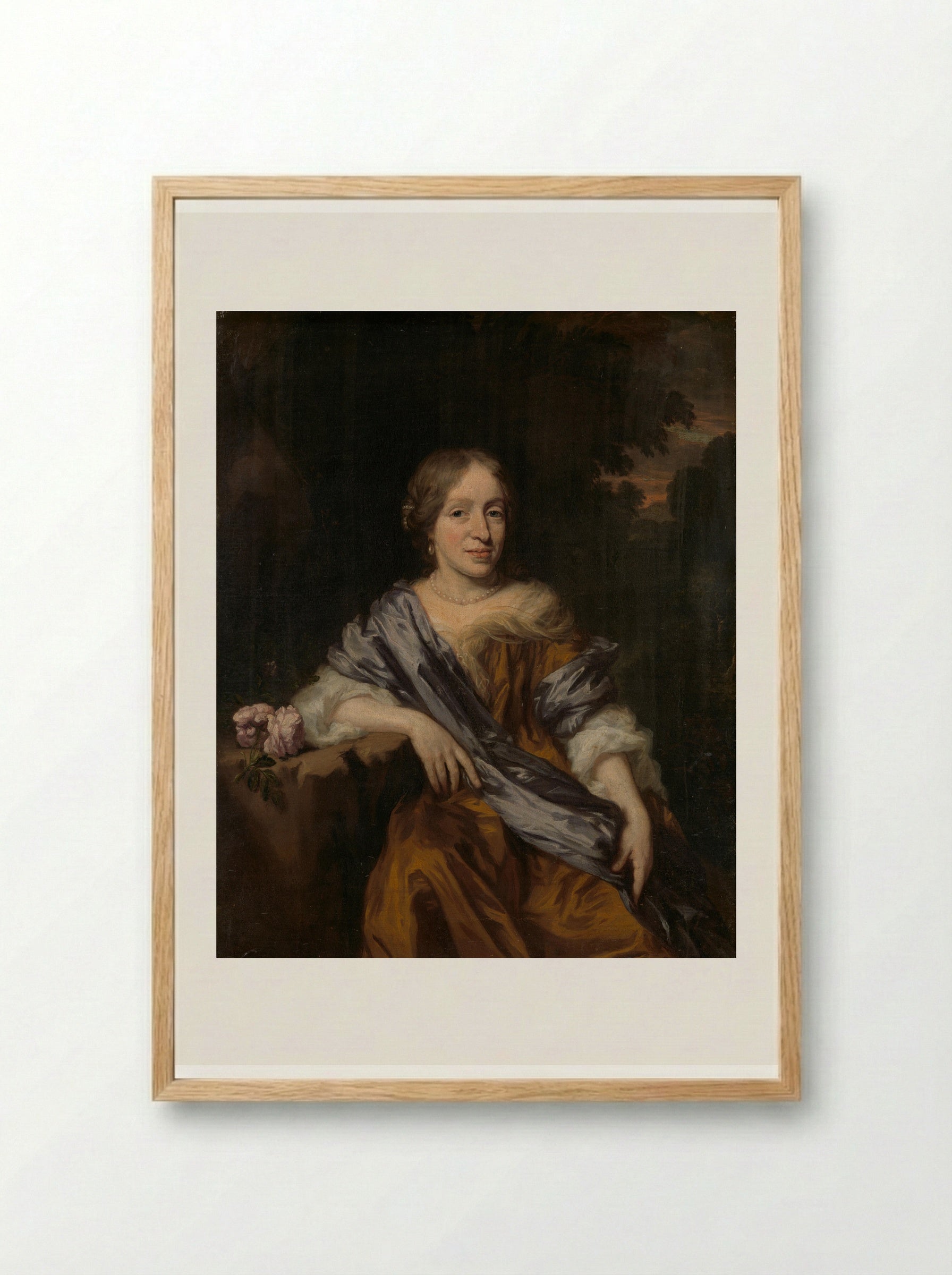 Catharina Pottey (1641-1718) - Nicolaes Maes - Framed Print Wood