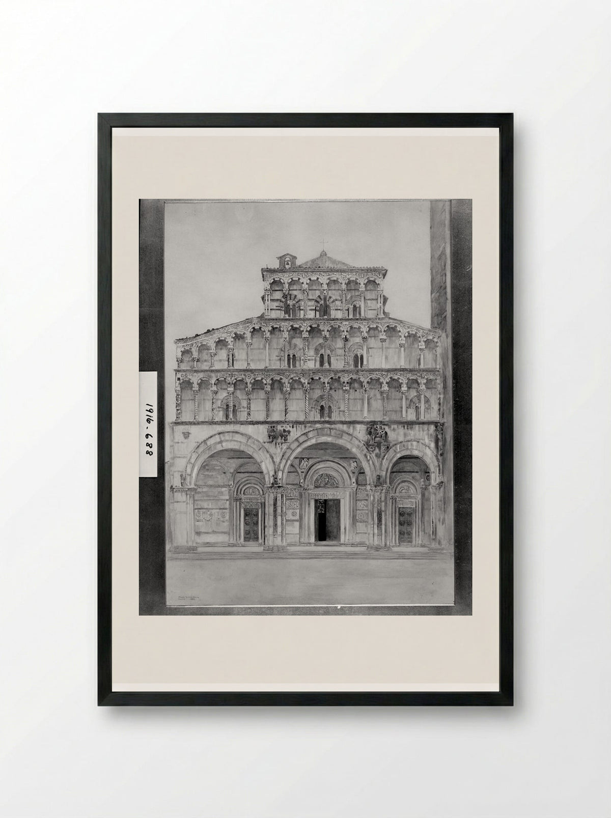 Cathedral, Lucca, Italy - Joseph Lindon Smith - Framed Print Black