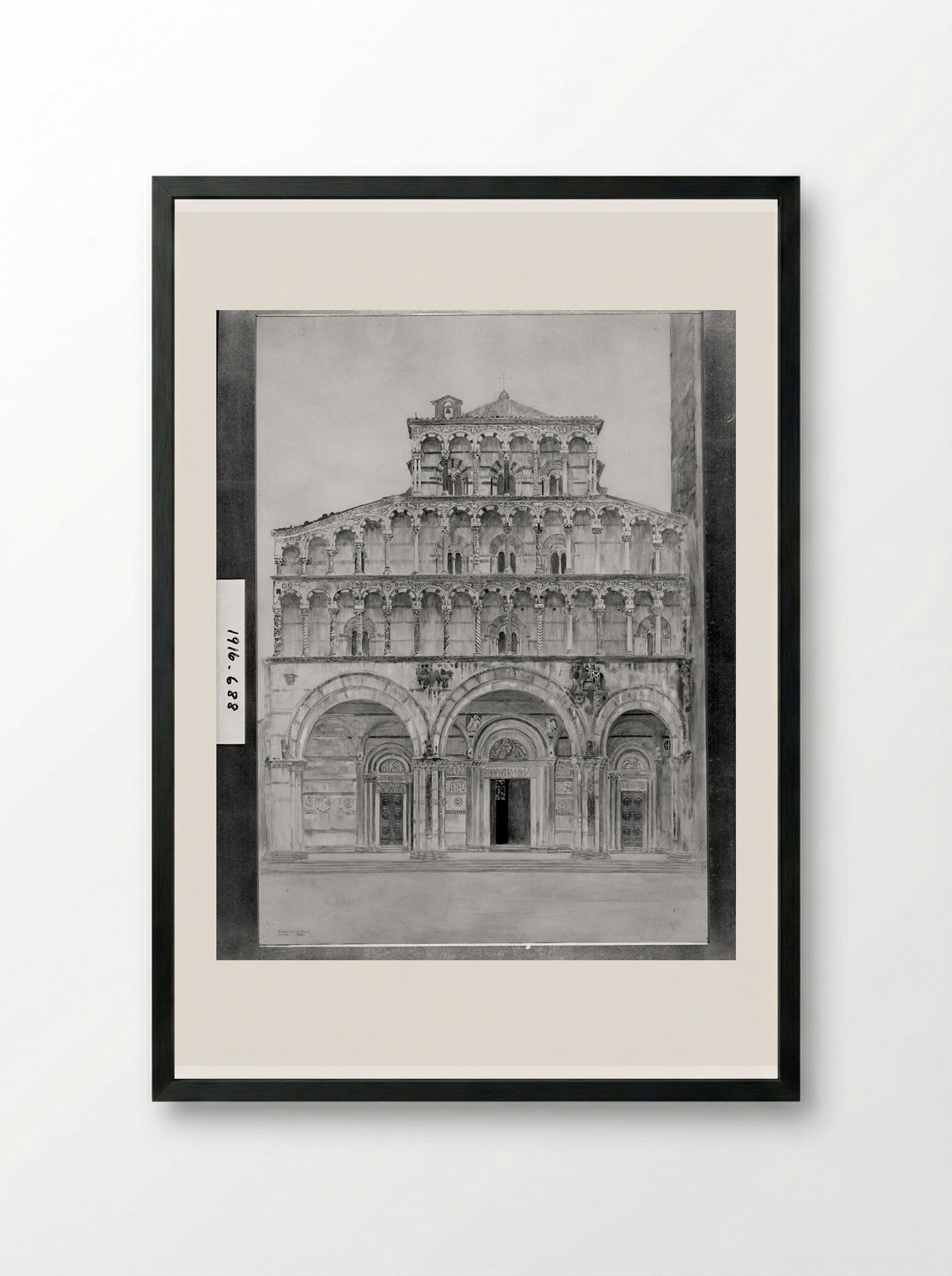 Cathedral, Lucca, Italy - Joseph Lindon Smith - Framed Print Black
