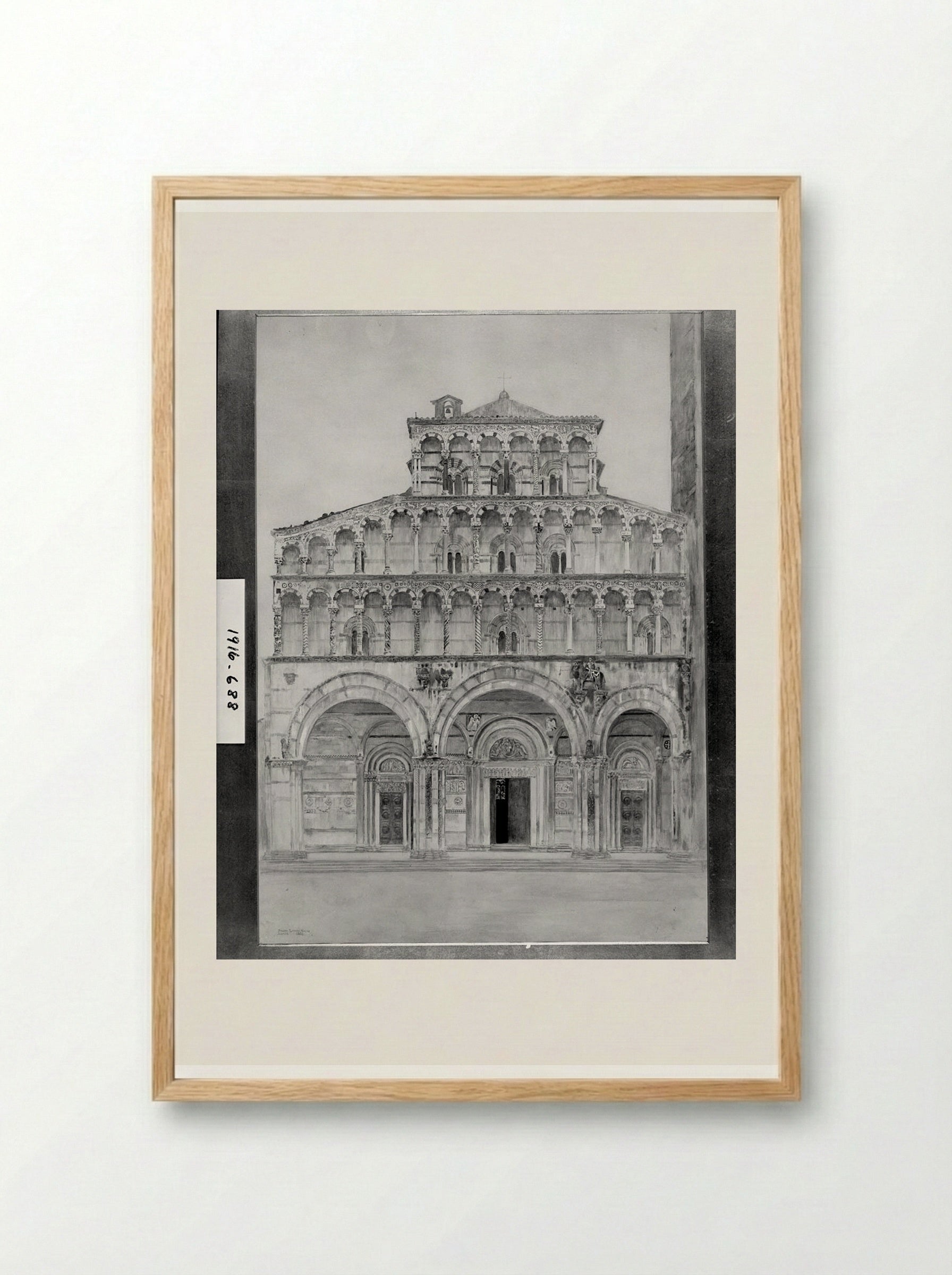 Cathedral, Lucca, Italy - Joseph Lindon Smith - Framed Print Wood