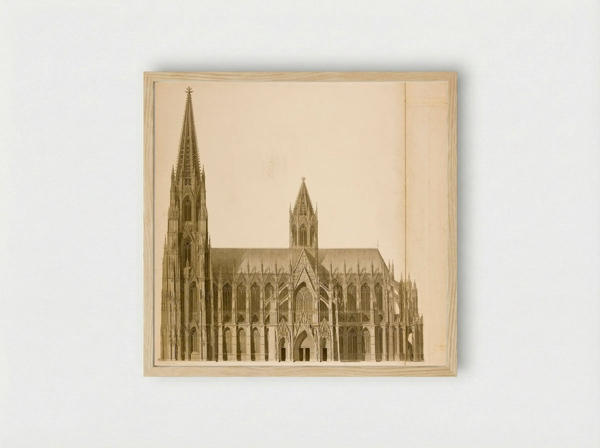 Cathedral of Cologne (Architectural Elevation) - Christian Friedrich Traugott Duttenhofer - Framed Print Wood