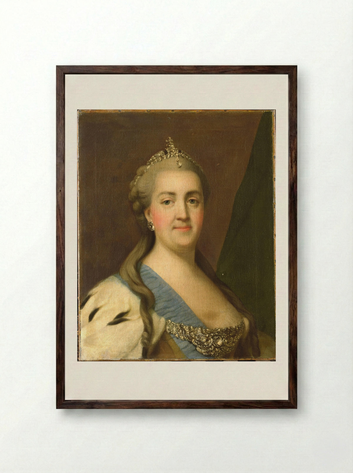Catherine II of Russia - Vigilius Erichsen - Framed Print Dark Wood