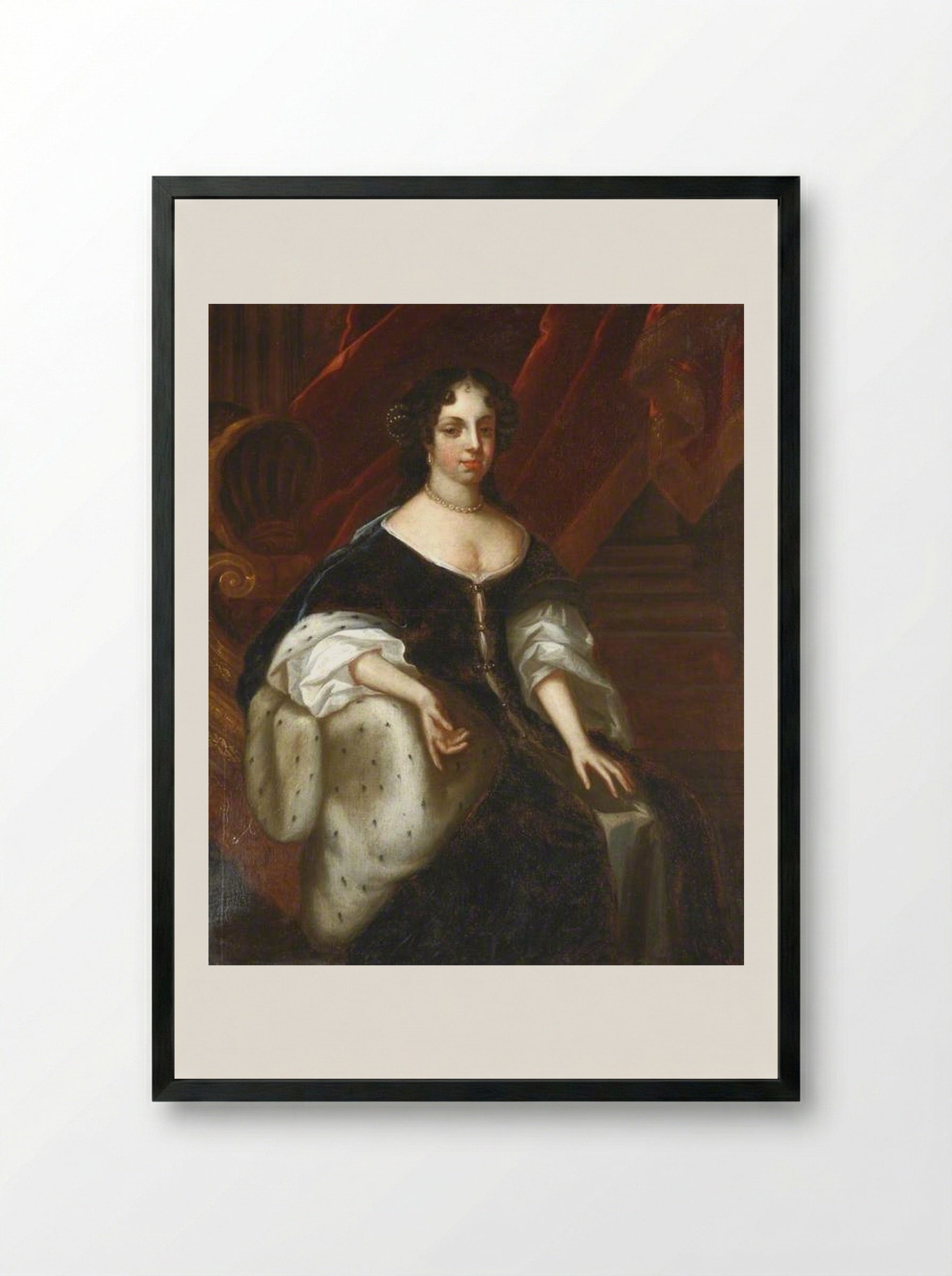 Catherine of Braganza, Queen Consort of Charles II - John Riley - Framed Print Black