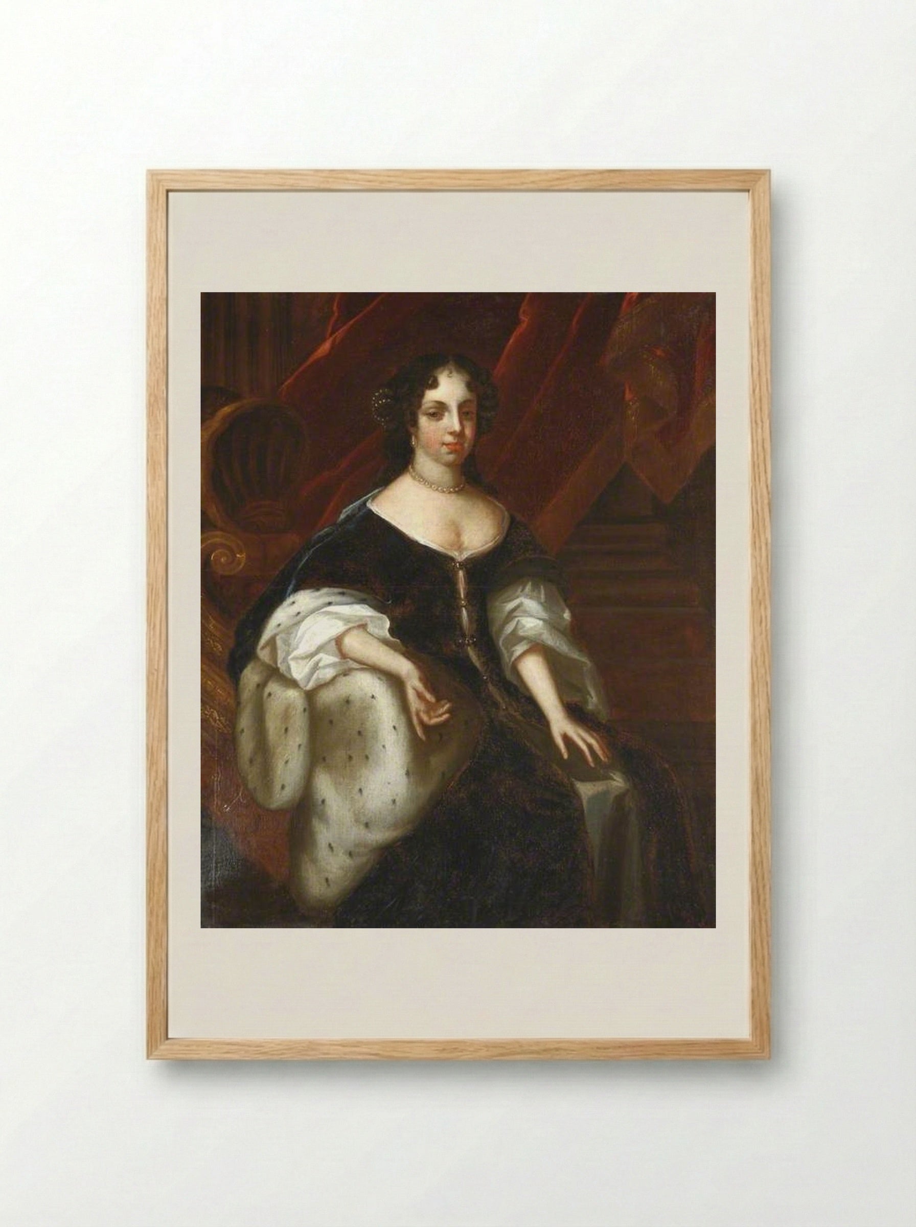 Catherine of Braganza, Queen Consort of Charles II - John Riley - Framed Print Wood
