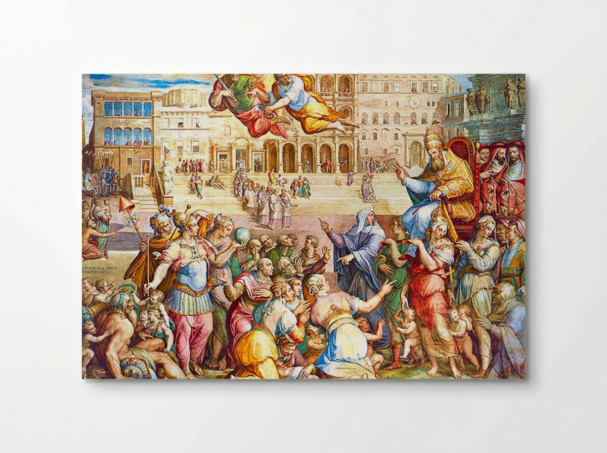 Catherine of Siena Escorting Pope Gregory XI to Rome - Giorgio Vasari - Poster