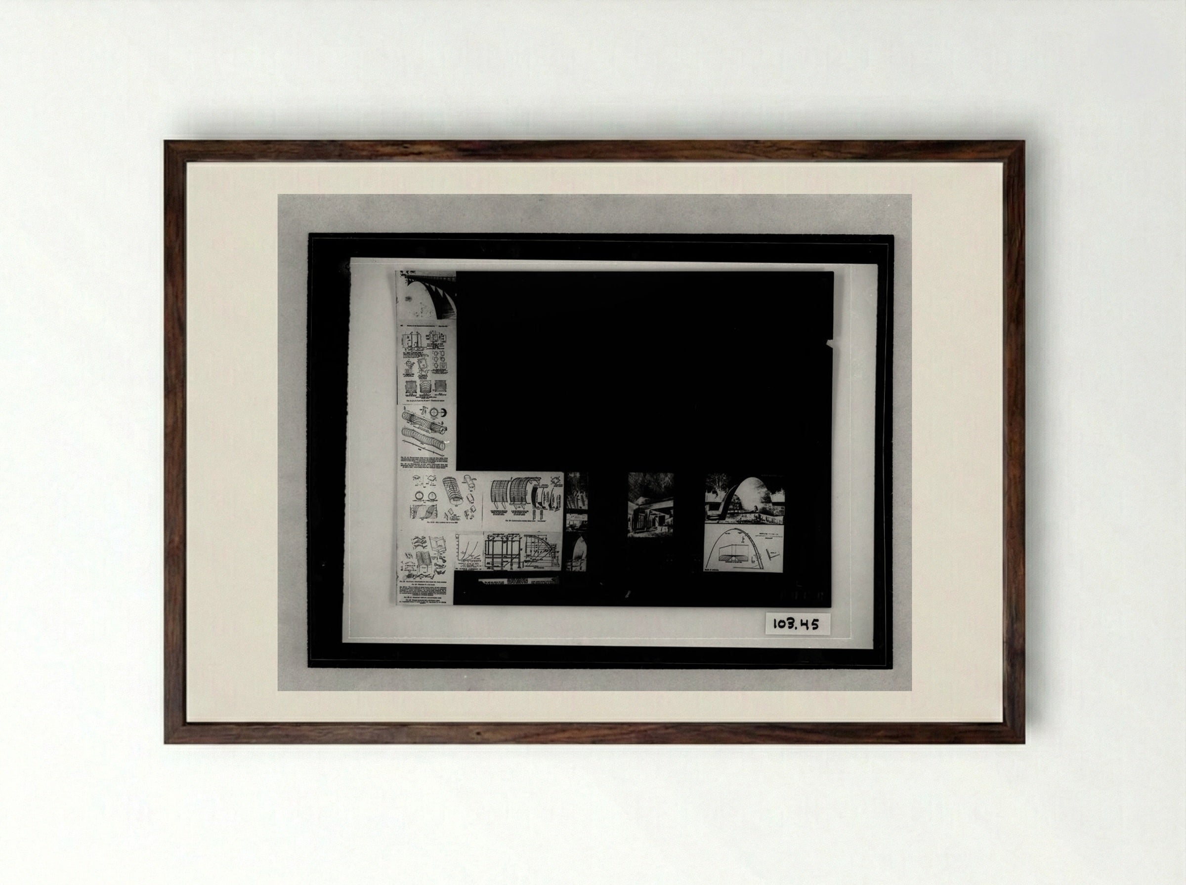 Catholic Church, Torreón, Mexico (Architectural Study) - Walter Gropius - Framed Print Dark Wood