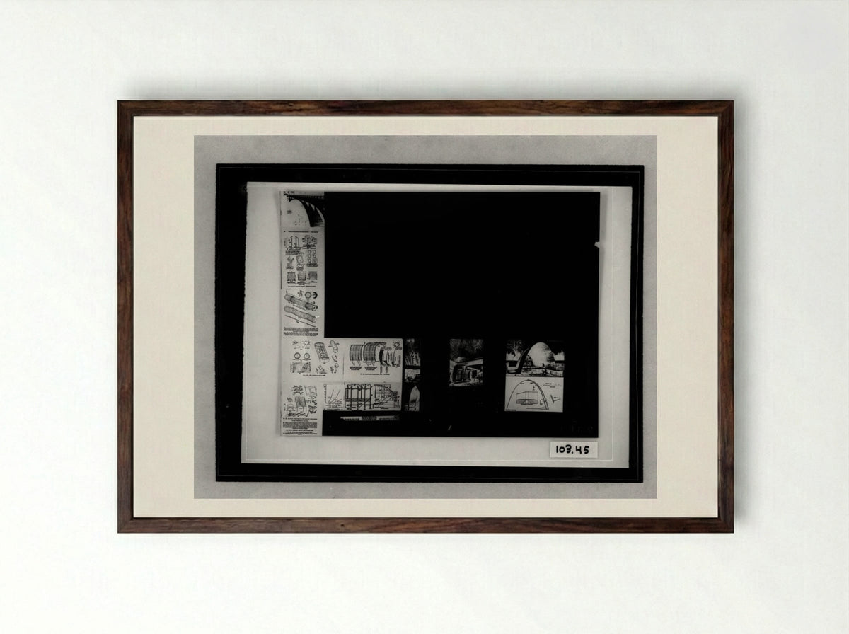 Catholic Church, Torreón, Mexico (Architectural Study) - Walter Gropius - Framed Print Dark Wood