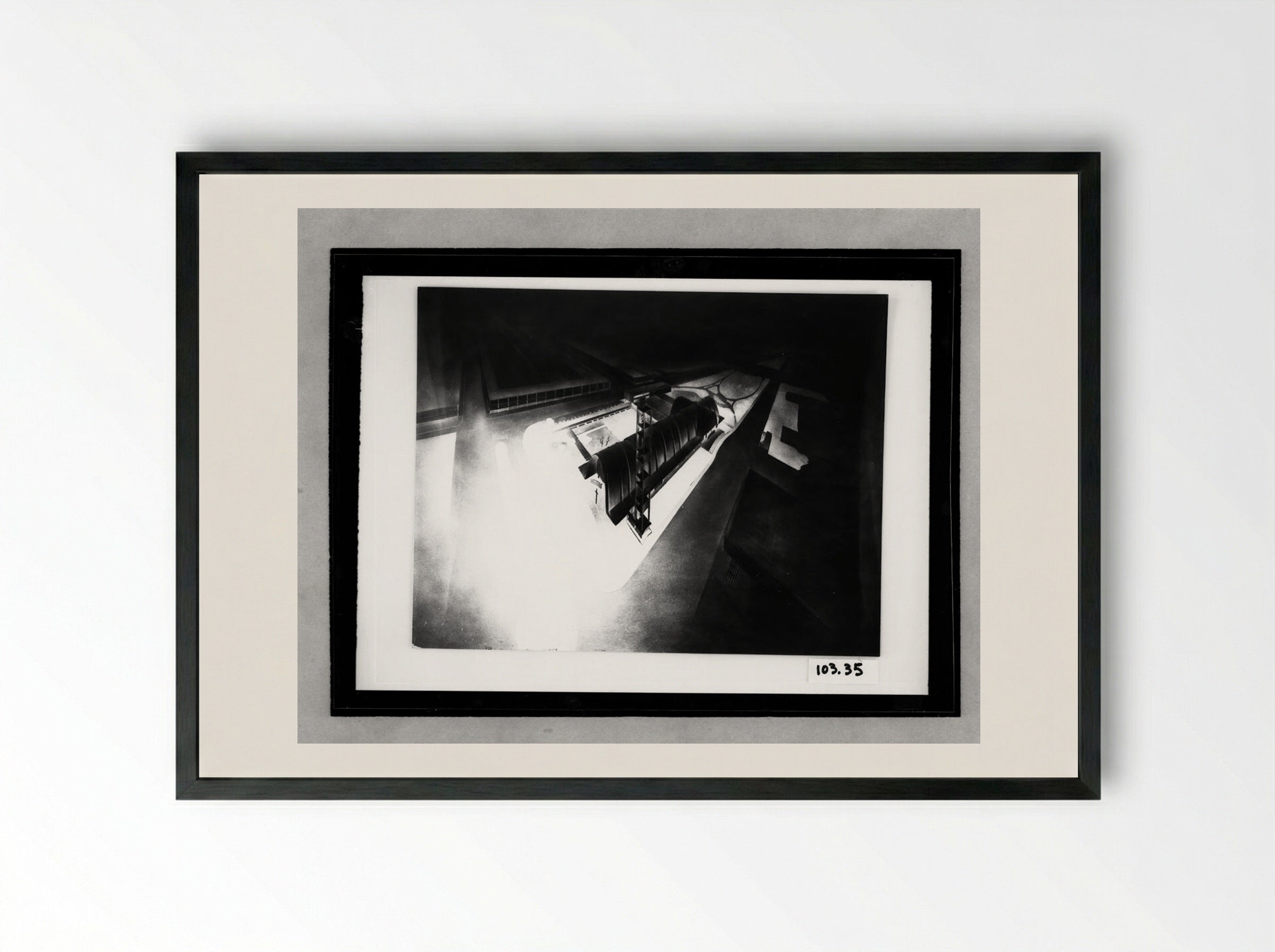 Catholic Church, Torreón, Mexico: Perspective and Model - Walter Gropius - Framed Print Black