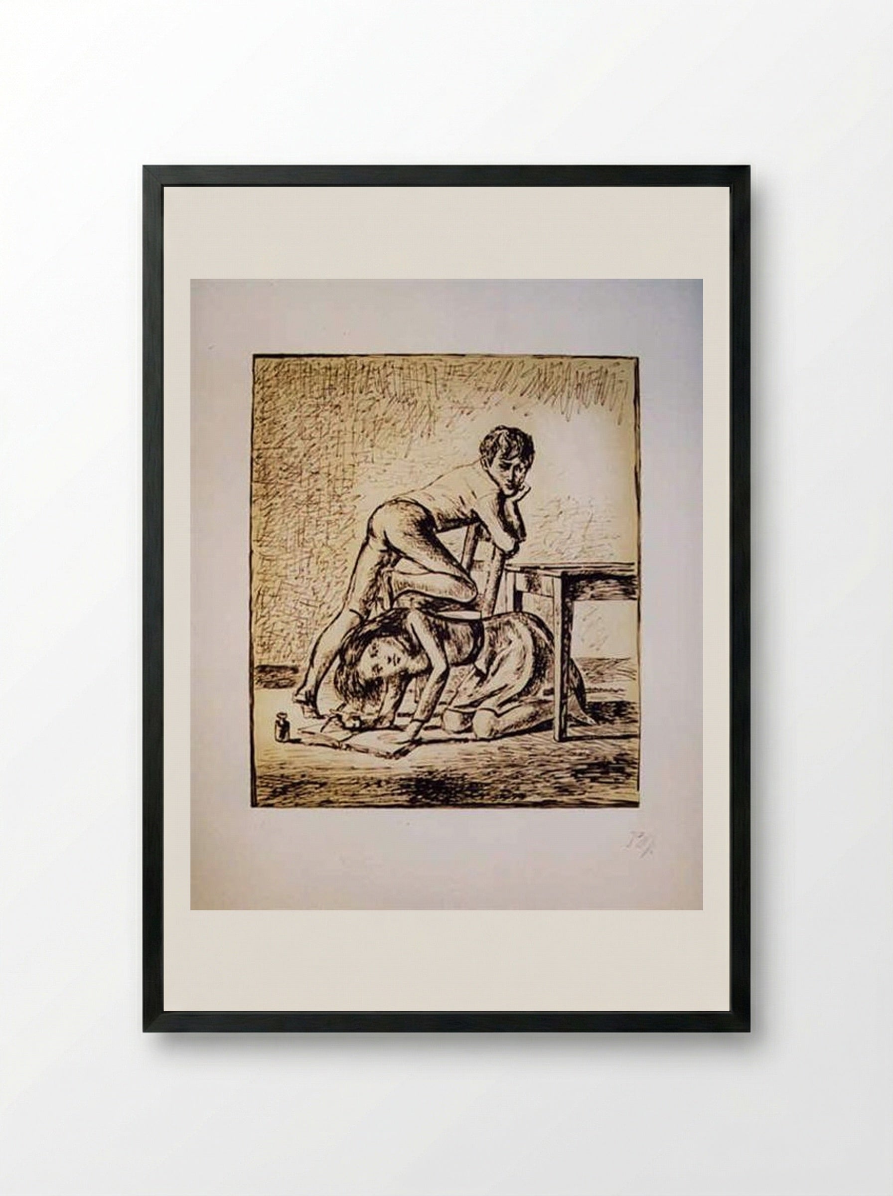 Cathy - Balthus - Framed Print Black