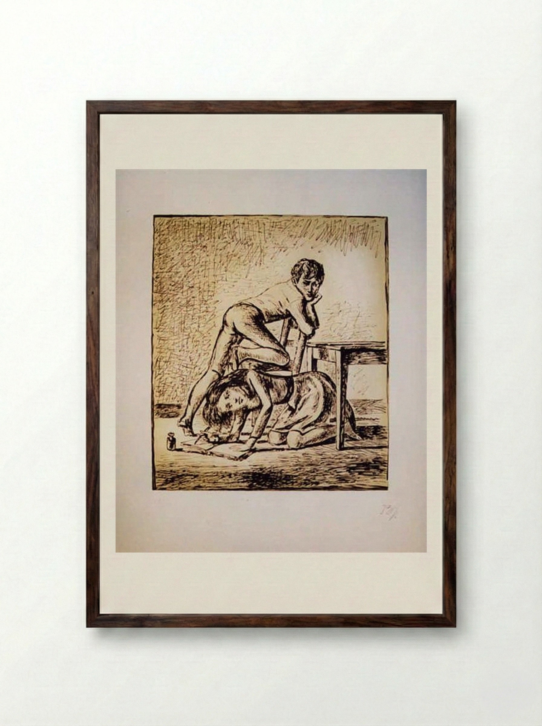 Cathy - Balthus - Framed Print Dark Wood