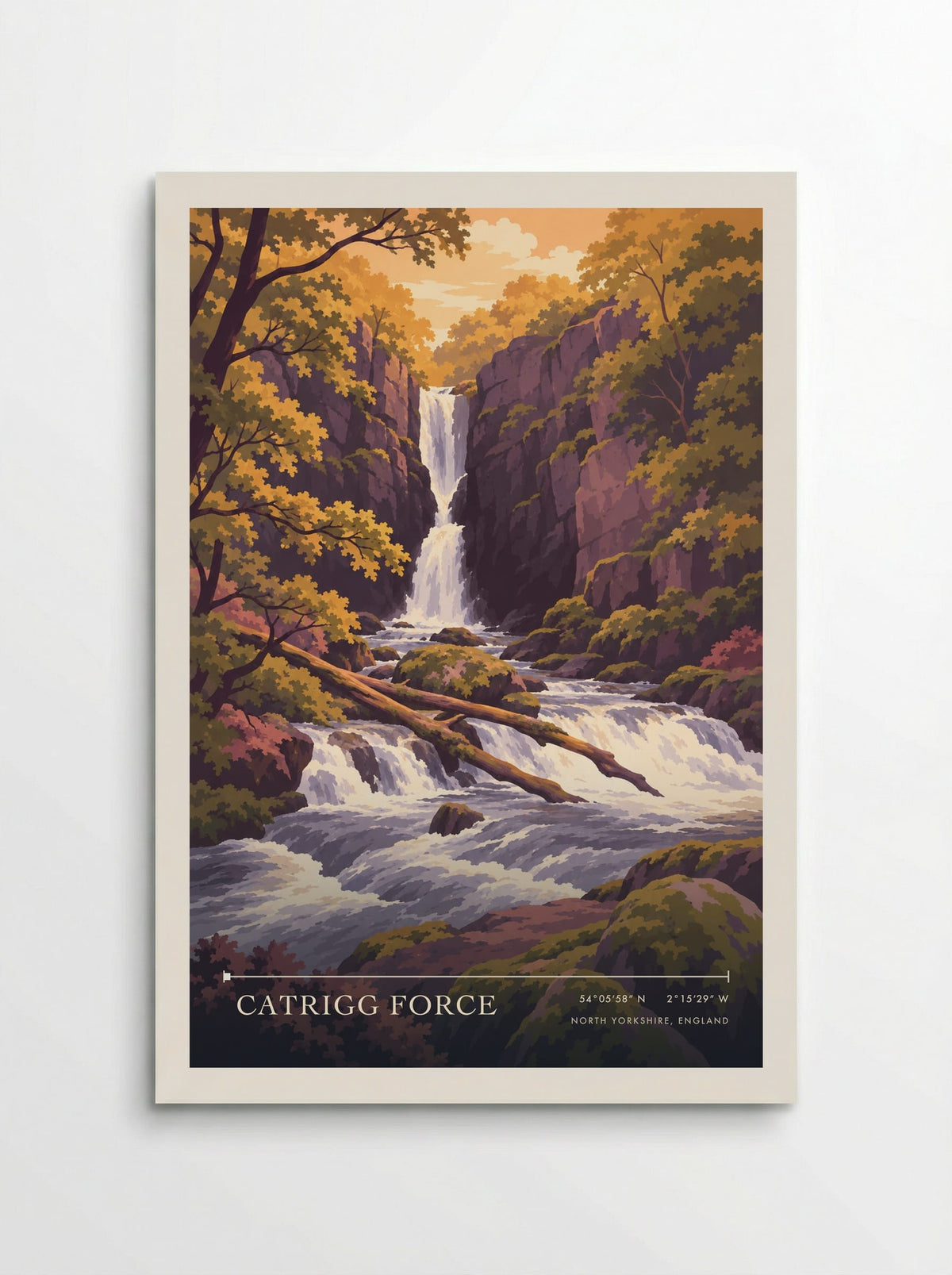 Catrigg Force, North Yorkshire, England | Travel Poster - Poster