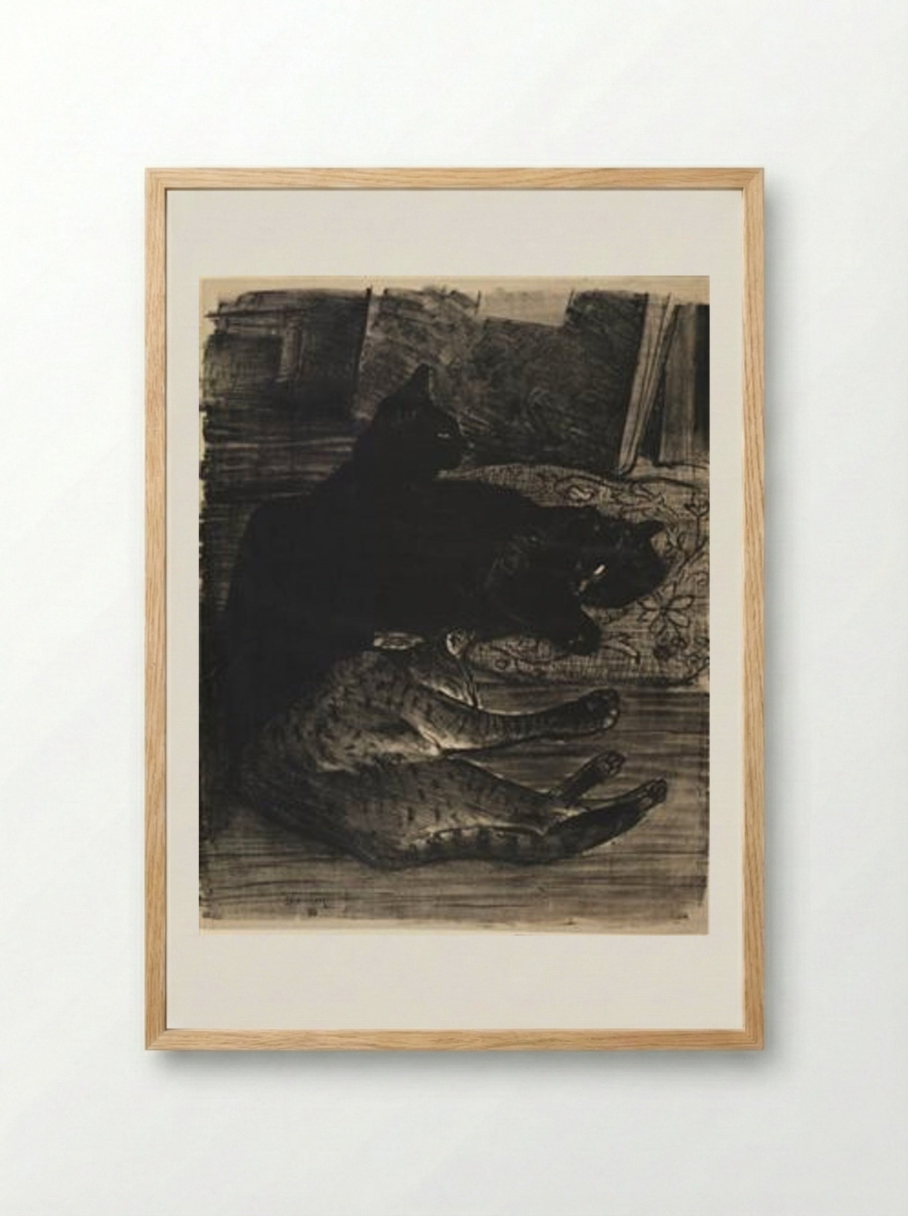 Cats - Théophile Steinlen - Framed Print Wood