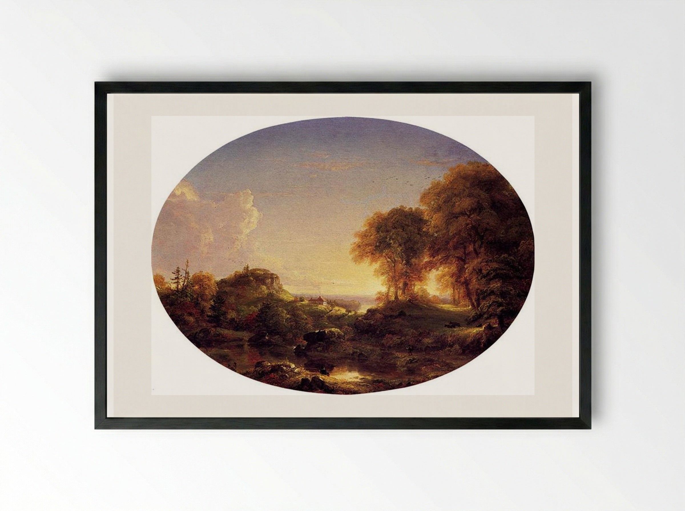 Catskill Landscape - Thomas Cole - Framed Print Black