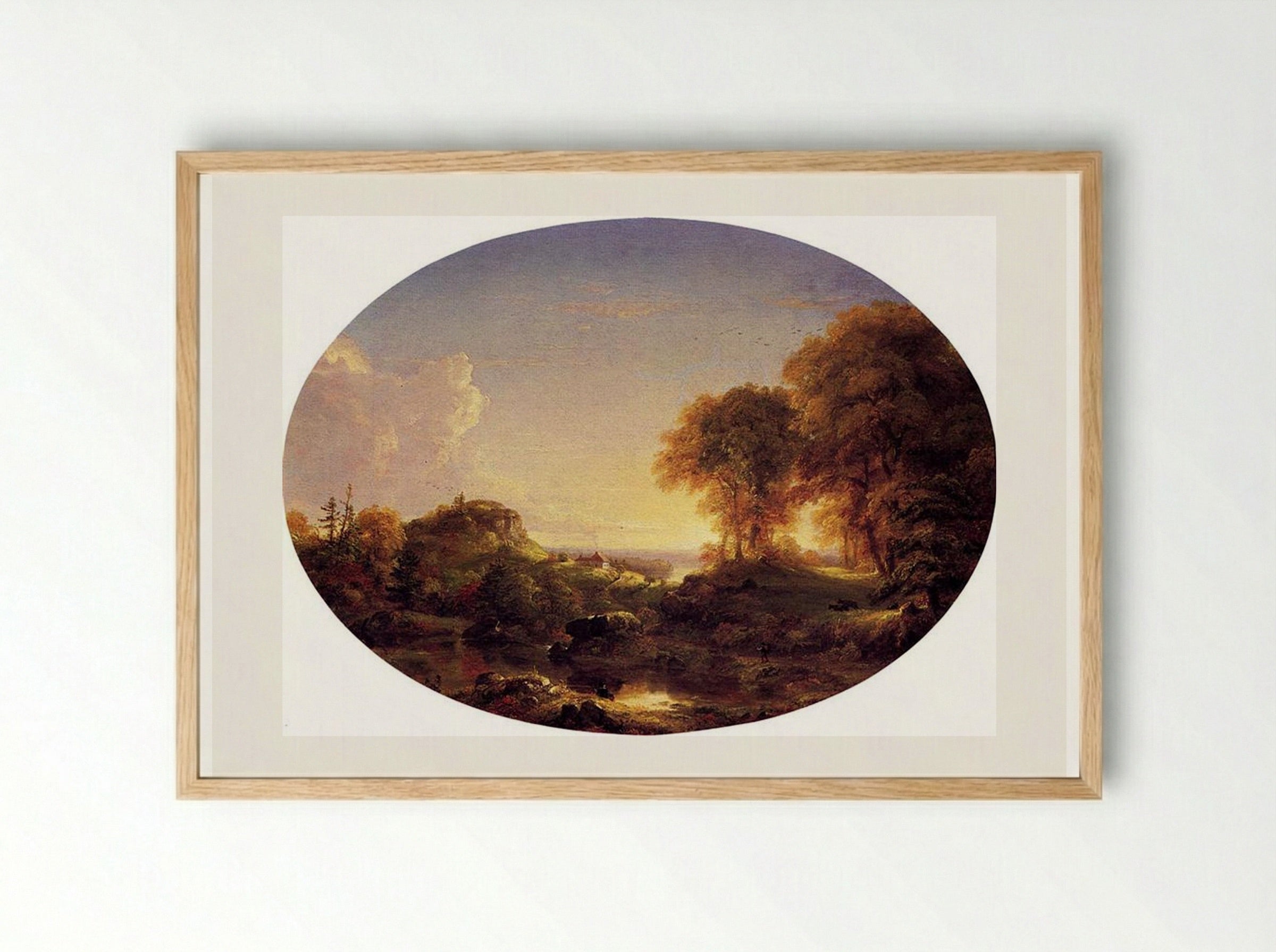 Catskill Landscape - Thomas Cole - Framed Print Wood