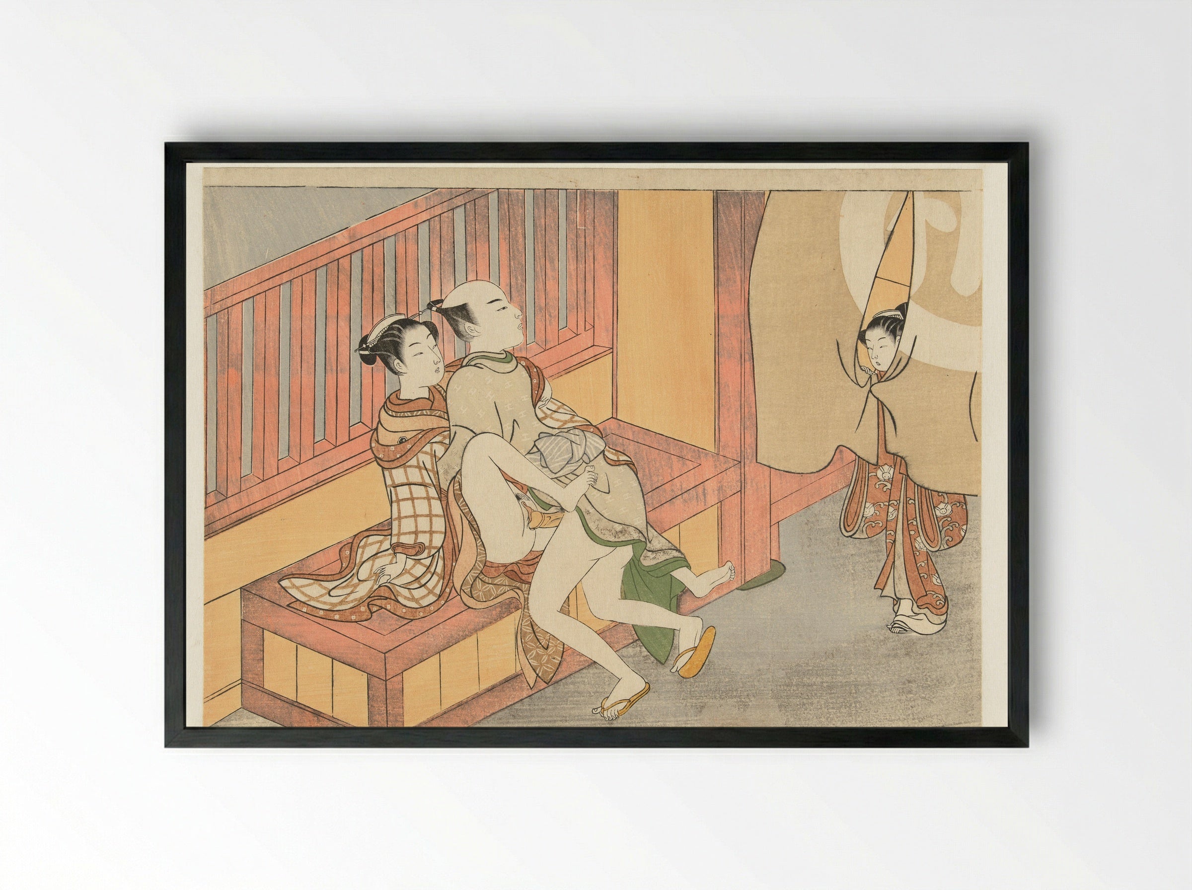 Caught in the Act - Suzuki Harunobu - Framed Print Black