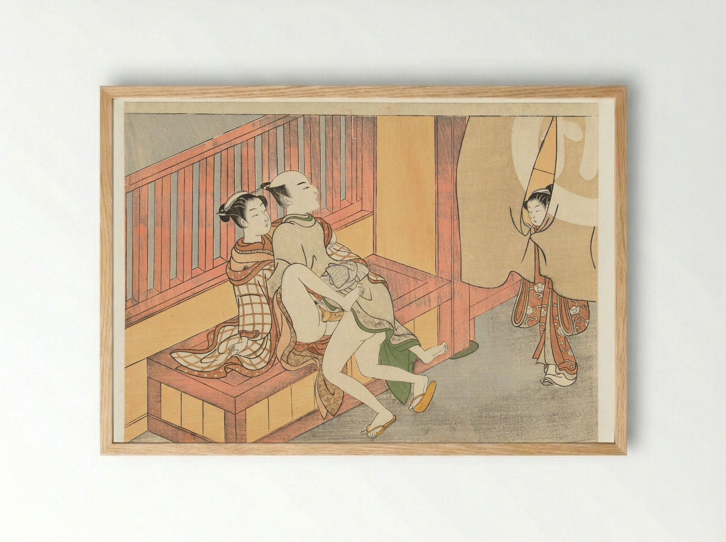 Caught in the Act - Suzuki Harunobu - Framed Print Wood