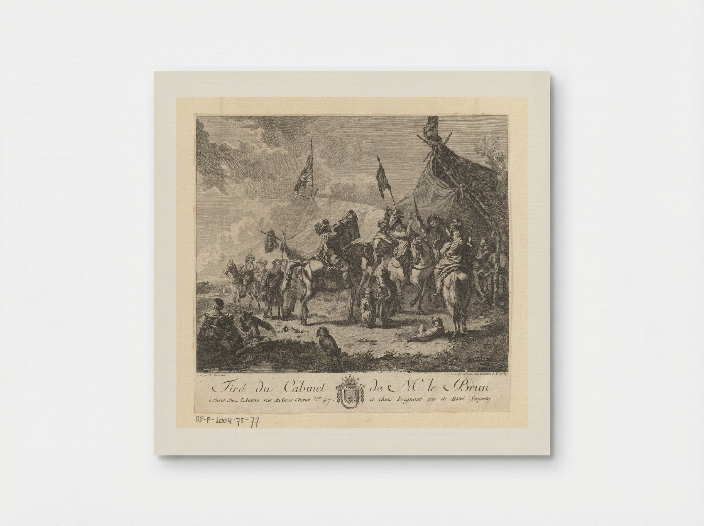 Cavalerie bij de marketenster - Jacques-Philippe Le Bas - Poster