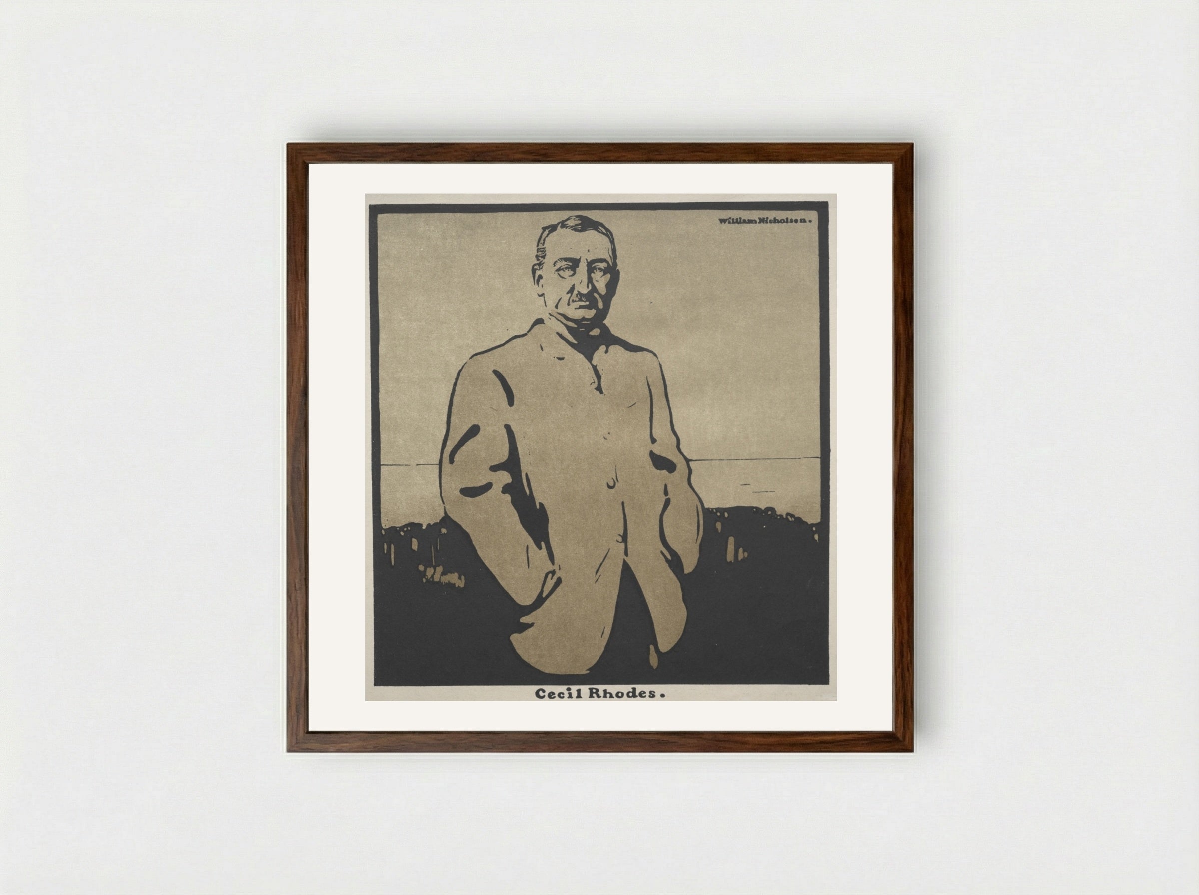 Cecil Rhodes - William Nicholson - Framed Print Dark Wood