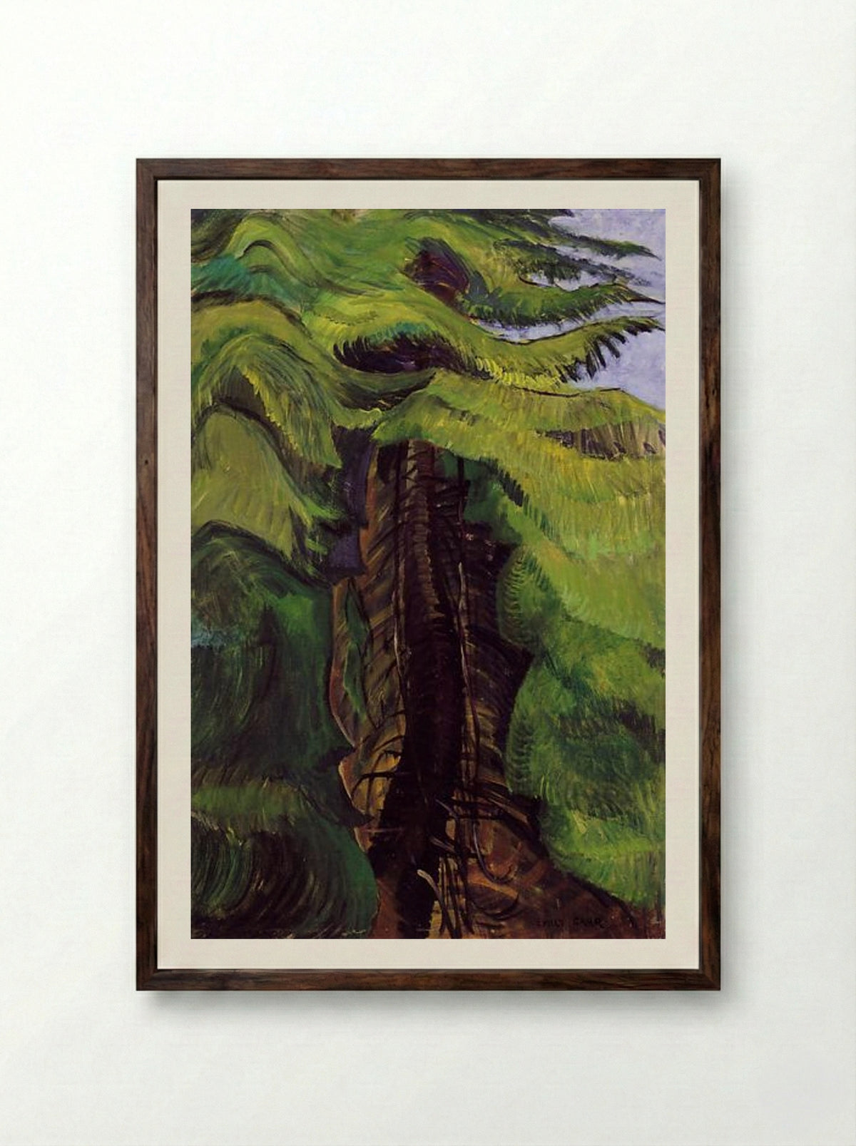Cedar Sanctuary - Emily Carr - Framed Print Dark Wood