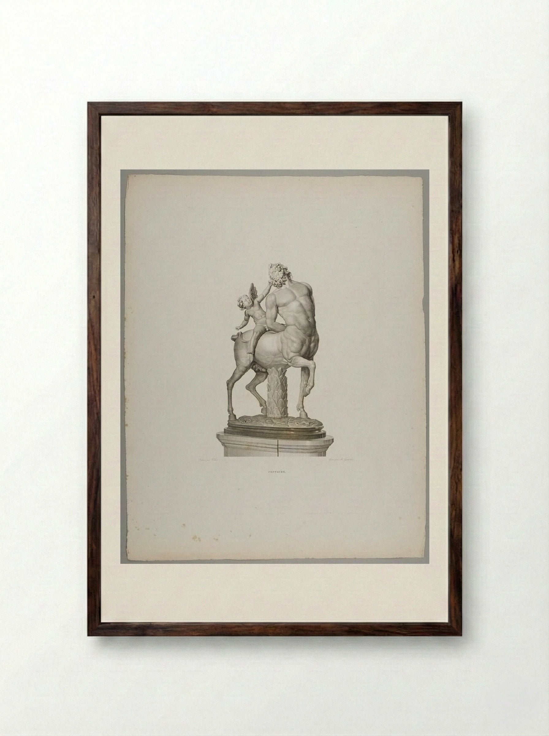 Centaur, after the Antique - Abraham Girardet - Framed Print Dark Wood