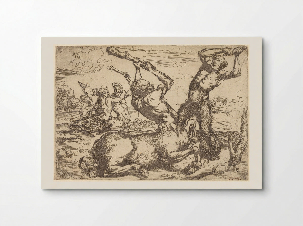 Centaur and Triton Fighting - Jusepe de Ribera - Poster