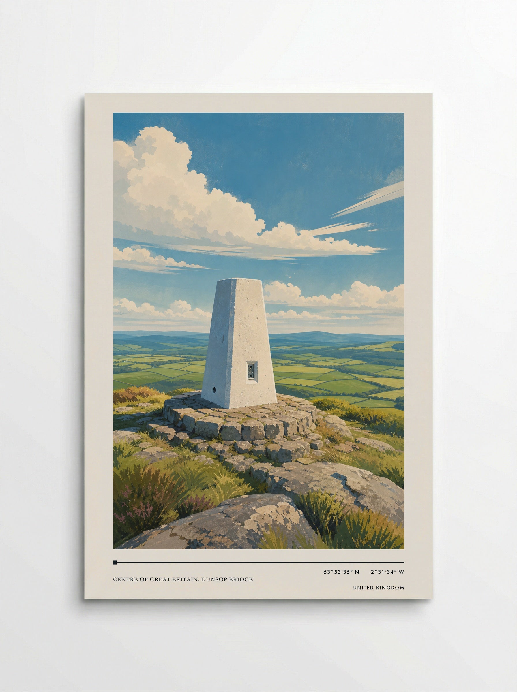 Centre of Great Britain, Dunsop Bridge United Kingdom Travel Poster - Poster