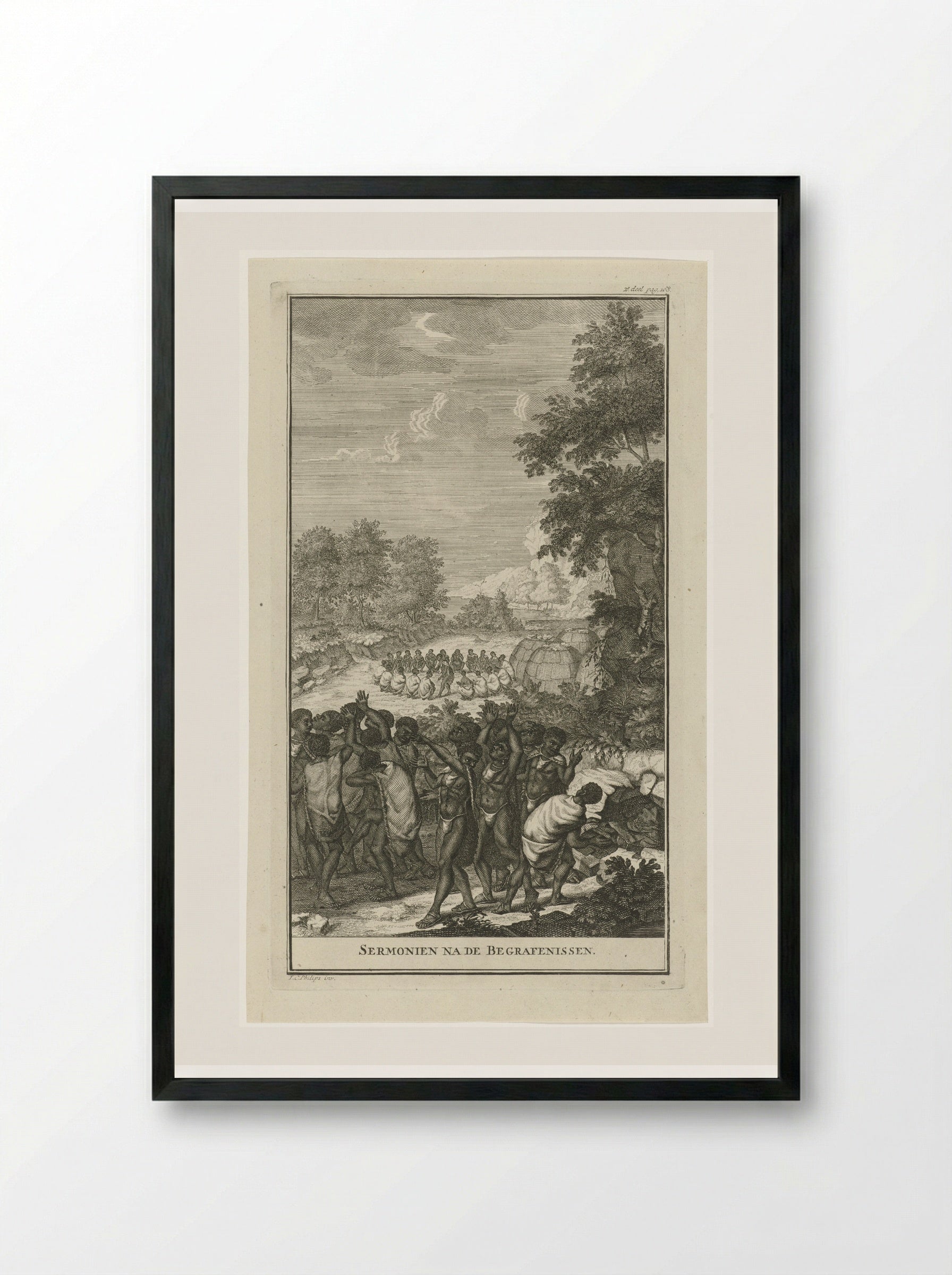 Ceremonie na de begrafenis van een Khoikhoi - Jan Caspar Philips - Framed Print Black