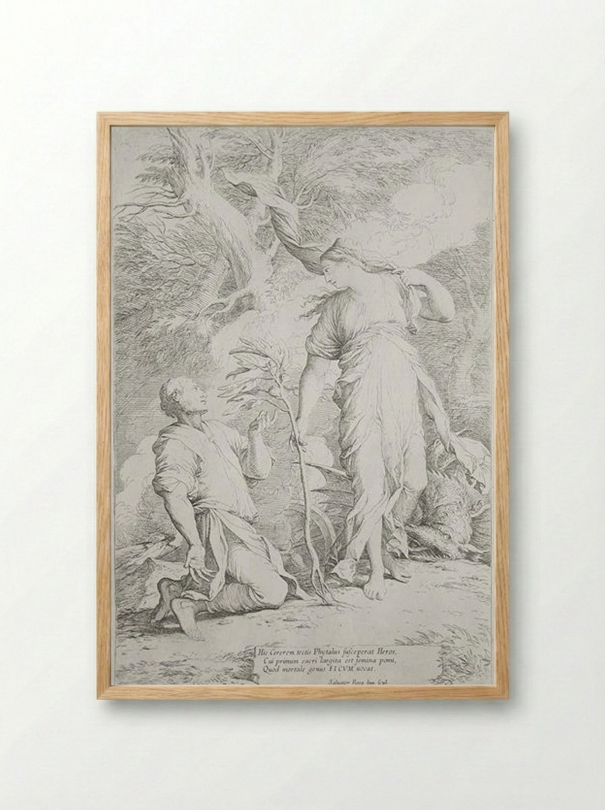 Ceres and Phytalus - Salvator Rosa - Framed Print Wood
