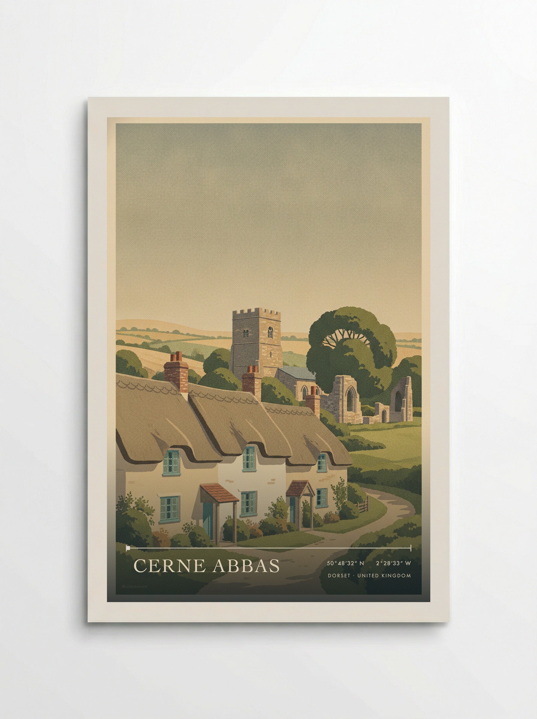 Cerne Abbas Dorset United Kingdom Travel Poster - Poster