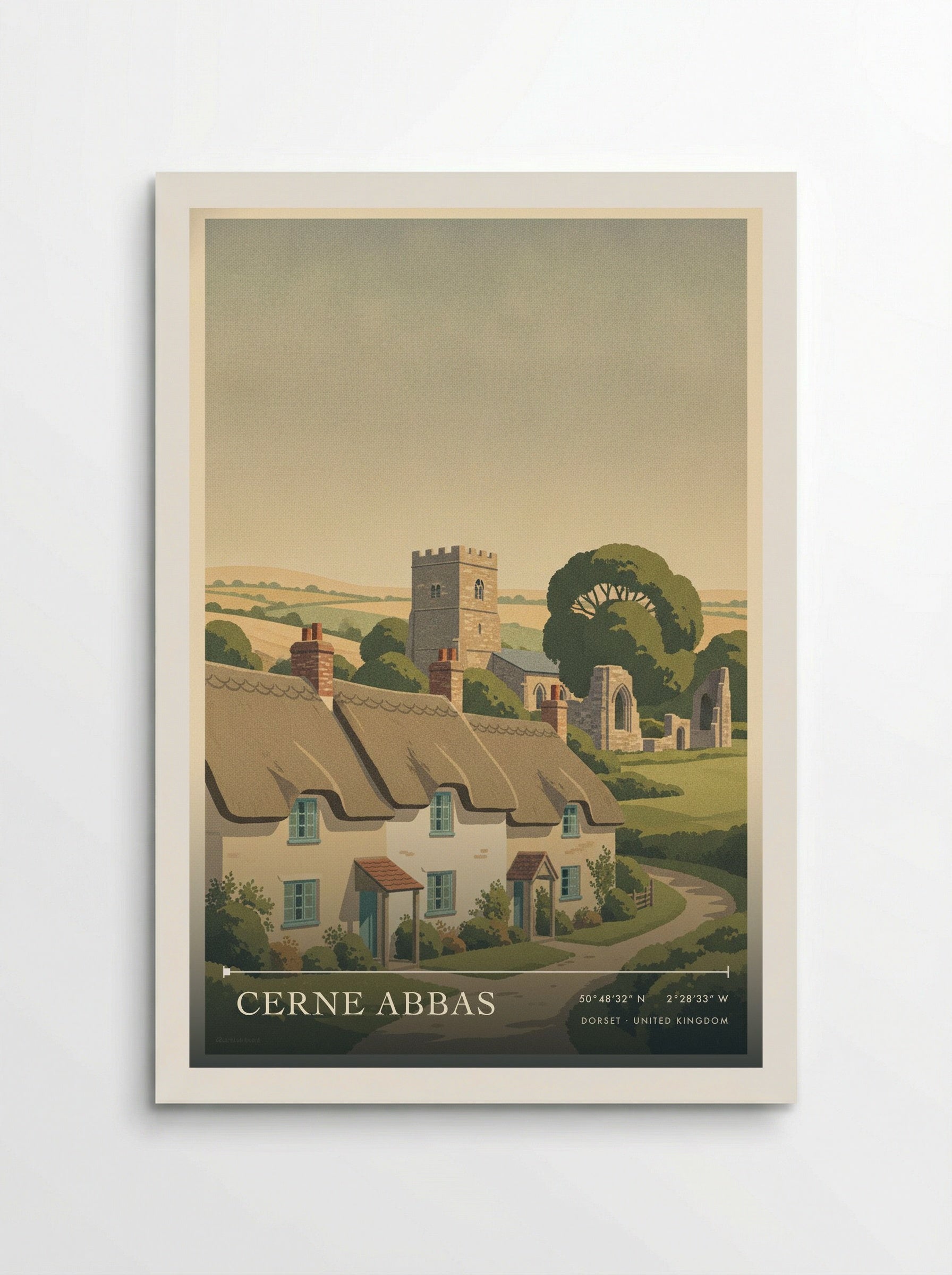 Cerne Abbas Dorset United Kingdom Travel Poster - Poster