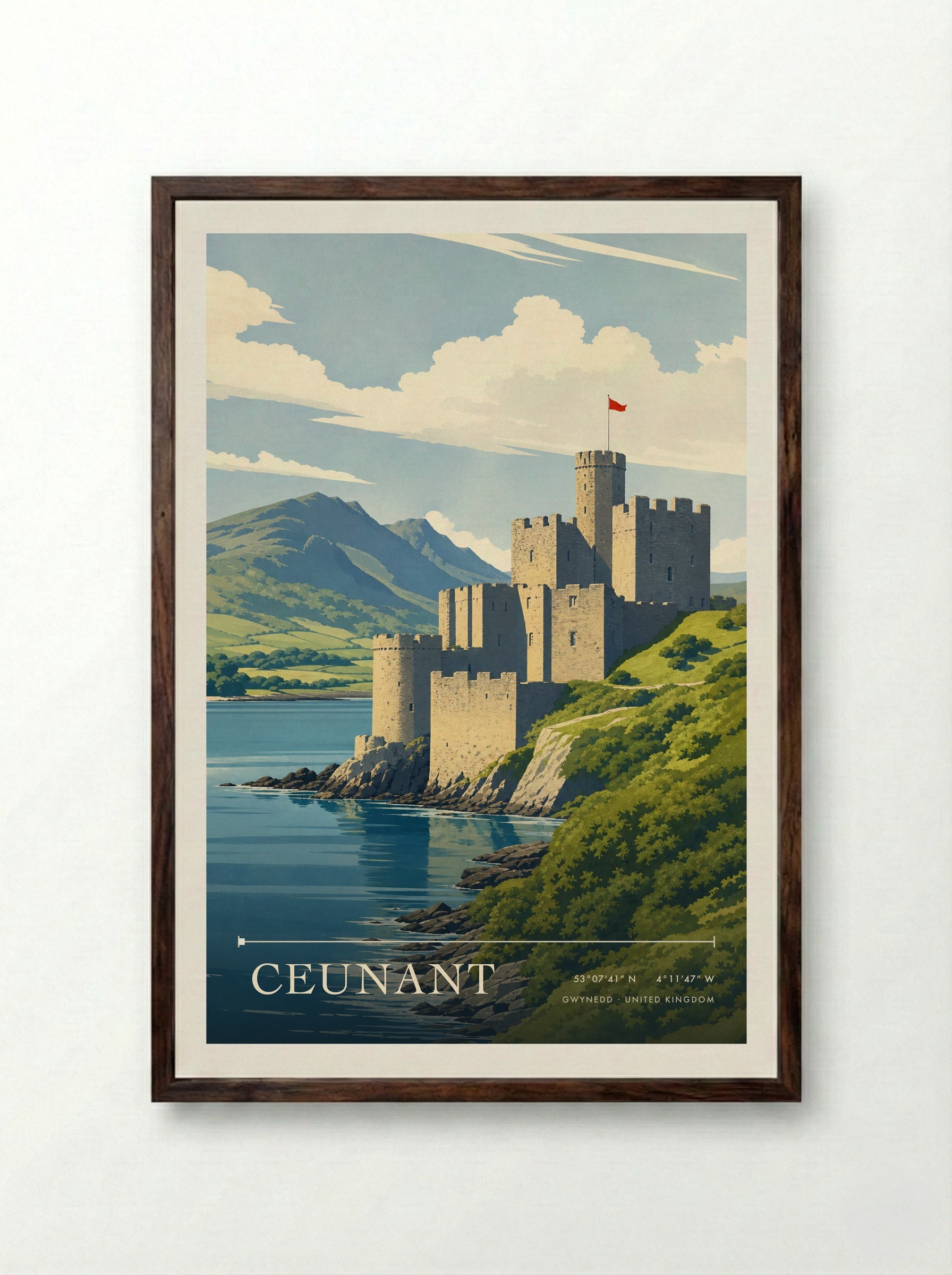 Ceunant Gwynedd United Kingdom Travel Poster - Framed Print Dark Wood