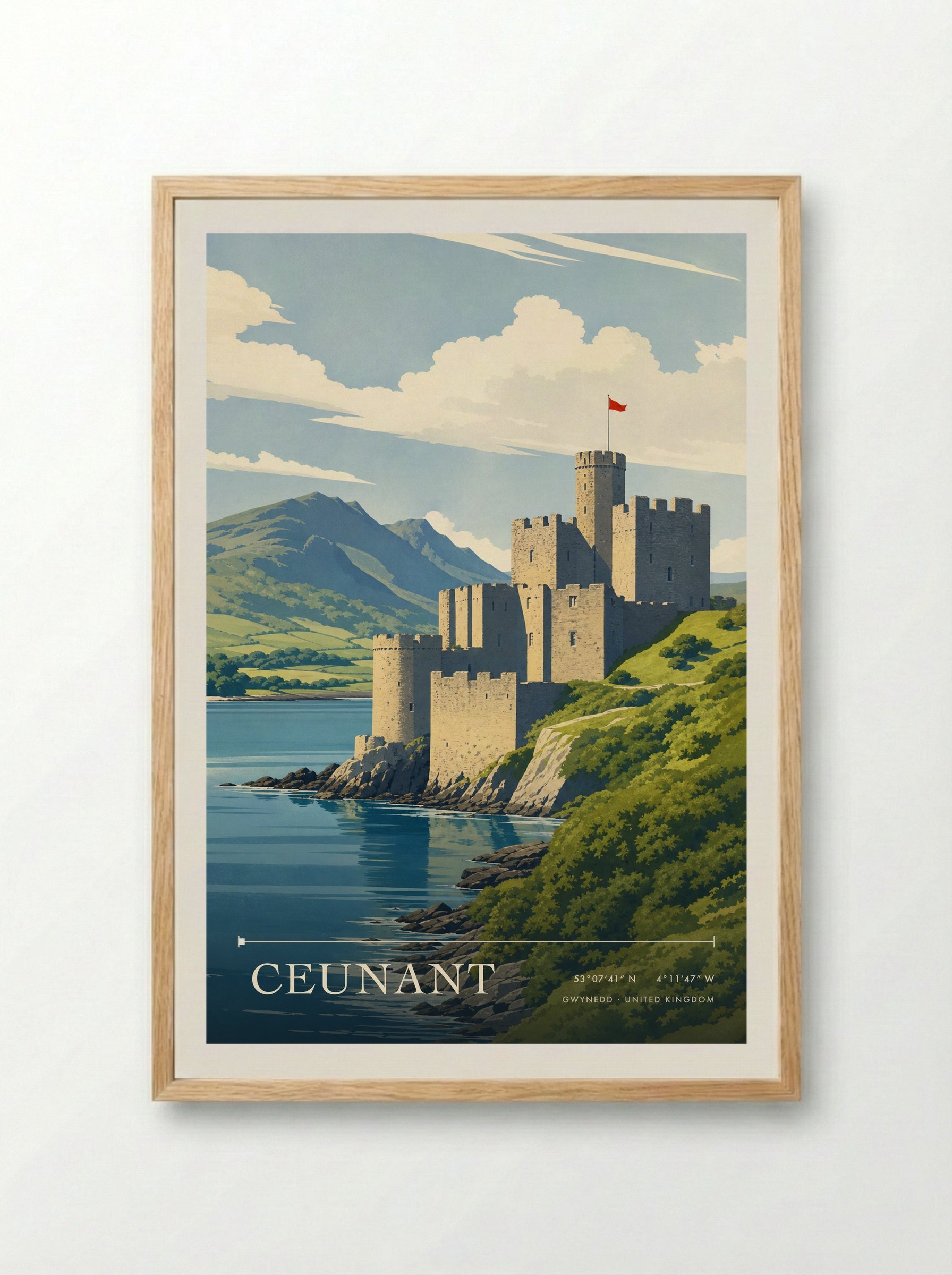Ceunant Gwynedd United Kingdom Travel Poster - Framed Print Wood