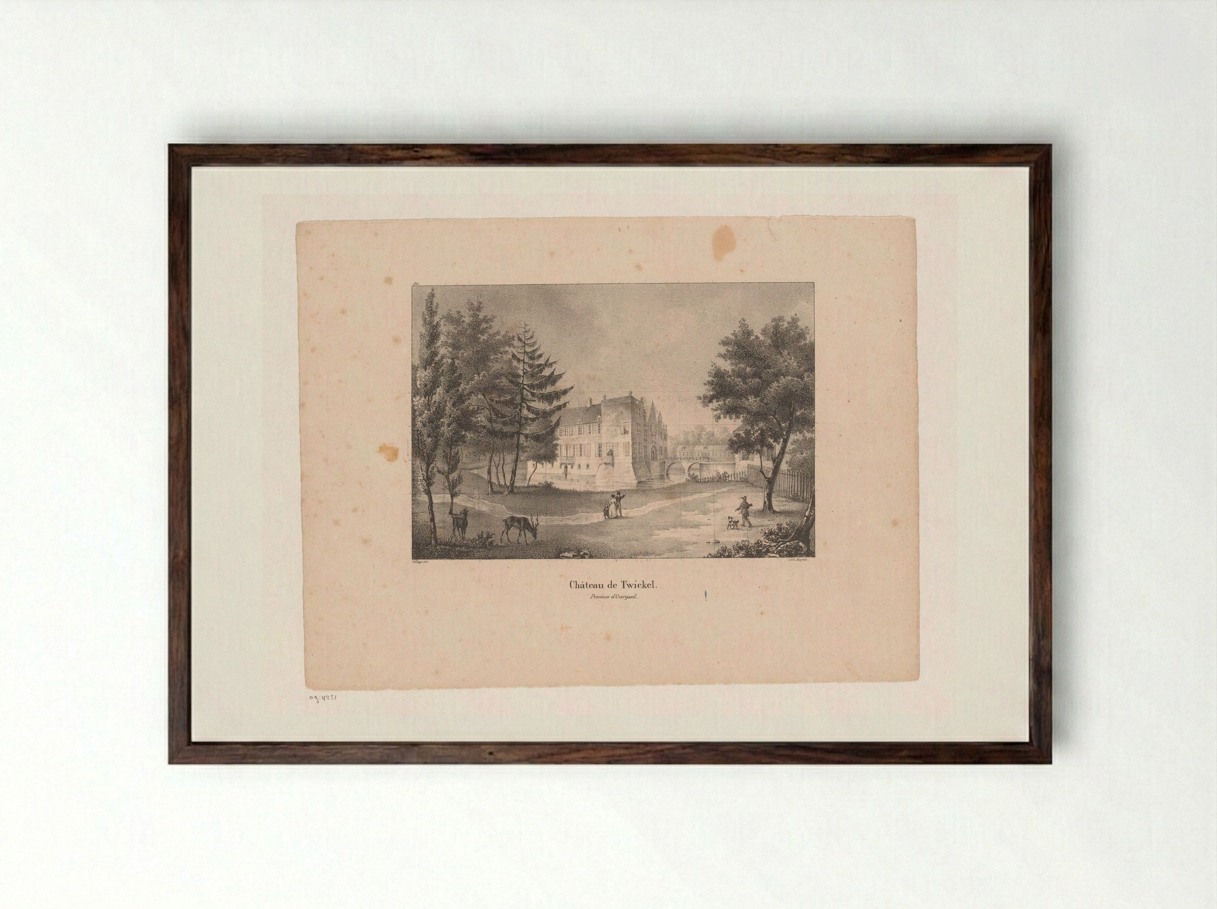 Château de Twickel - Jean Baptiste Ambroise Marcellin Jobard - Framed Print Dark Wood