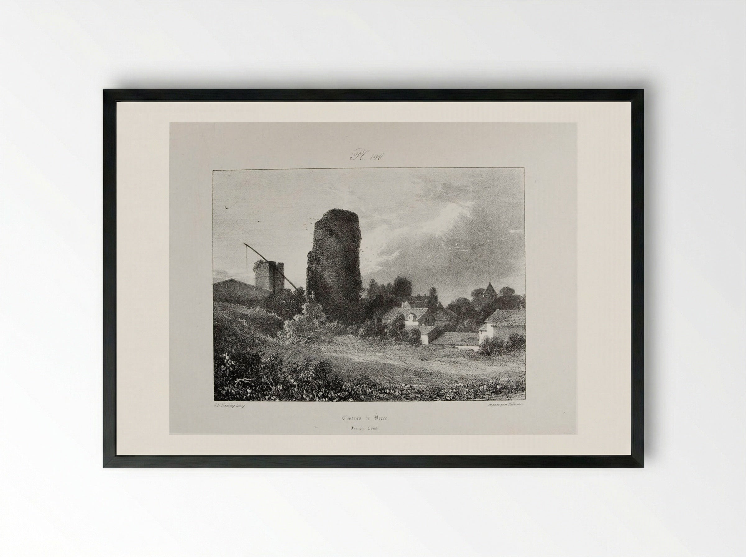 Château de Verce - James Duffield Harding - Framed Print Black
