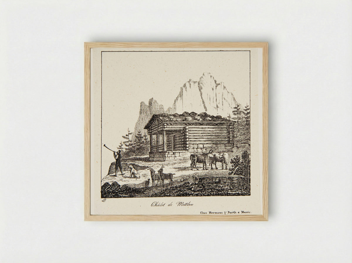 Chalet de Mettlen - P. Ellmer - Framed Print Wood