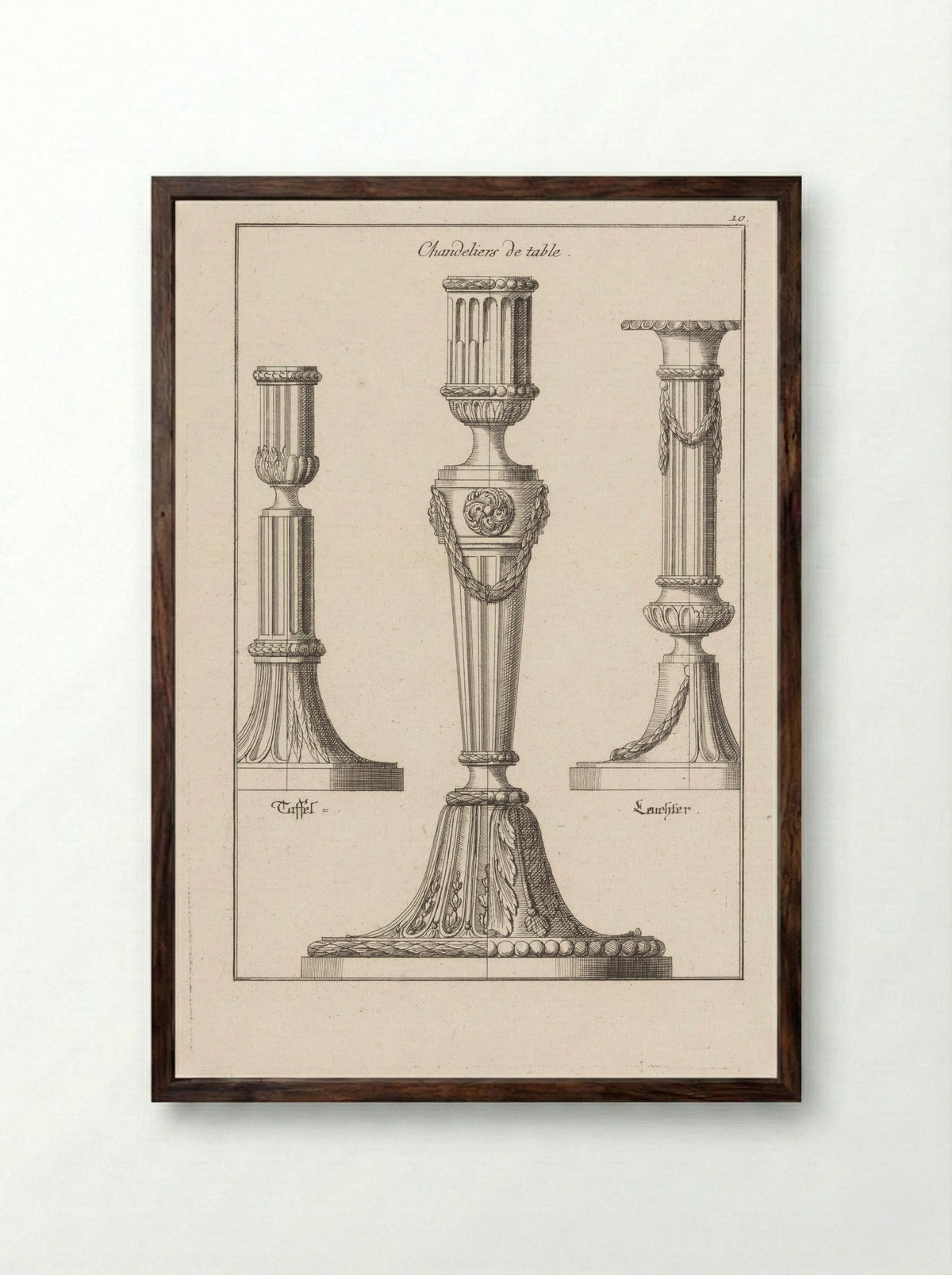 Chandeliers de table - Franz Xaver Habermann - Framed Print Dark Wood