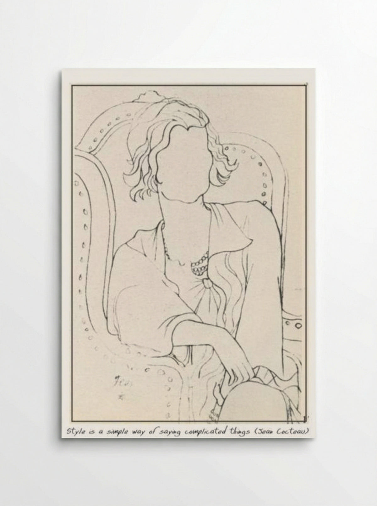 Chanel (Portrait Sketch) - Jean Cocteau - Poster