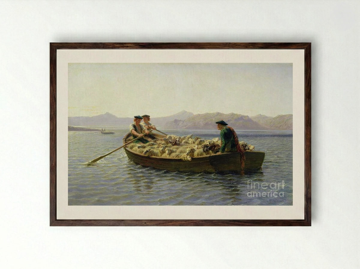 Changing Pastures - Rosa Bonheur - Framed Print Dark Wood