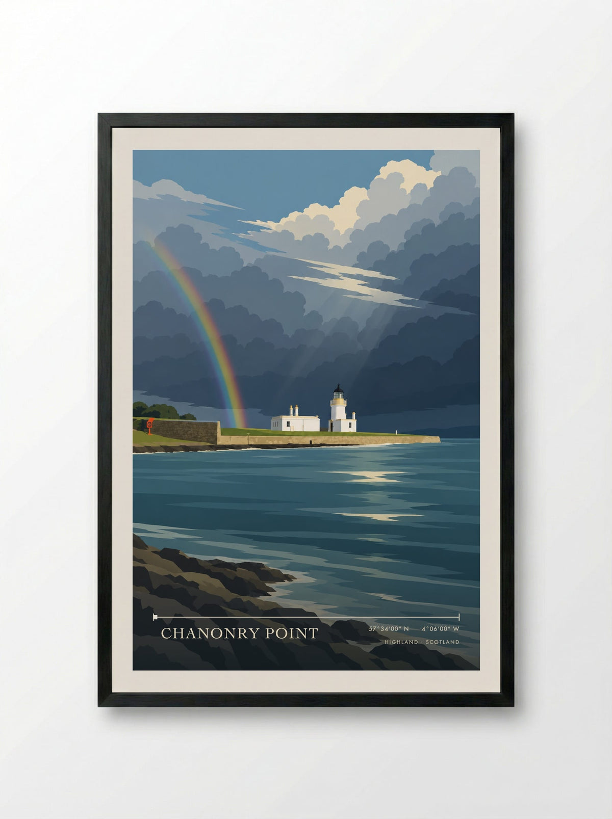 Chanonry Point, Highland | Travel Poster - Framed Print Black