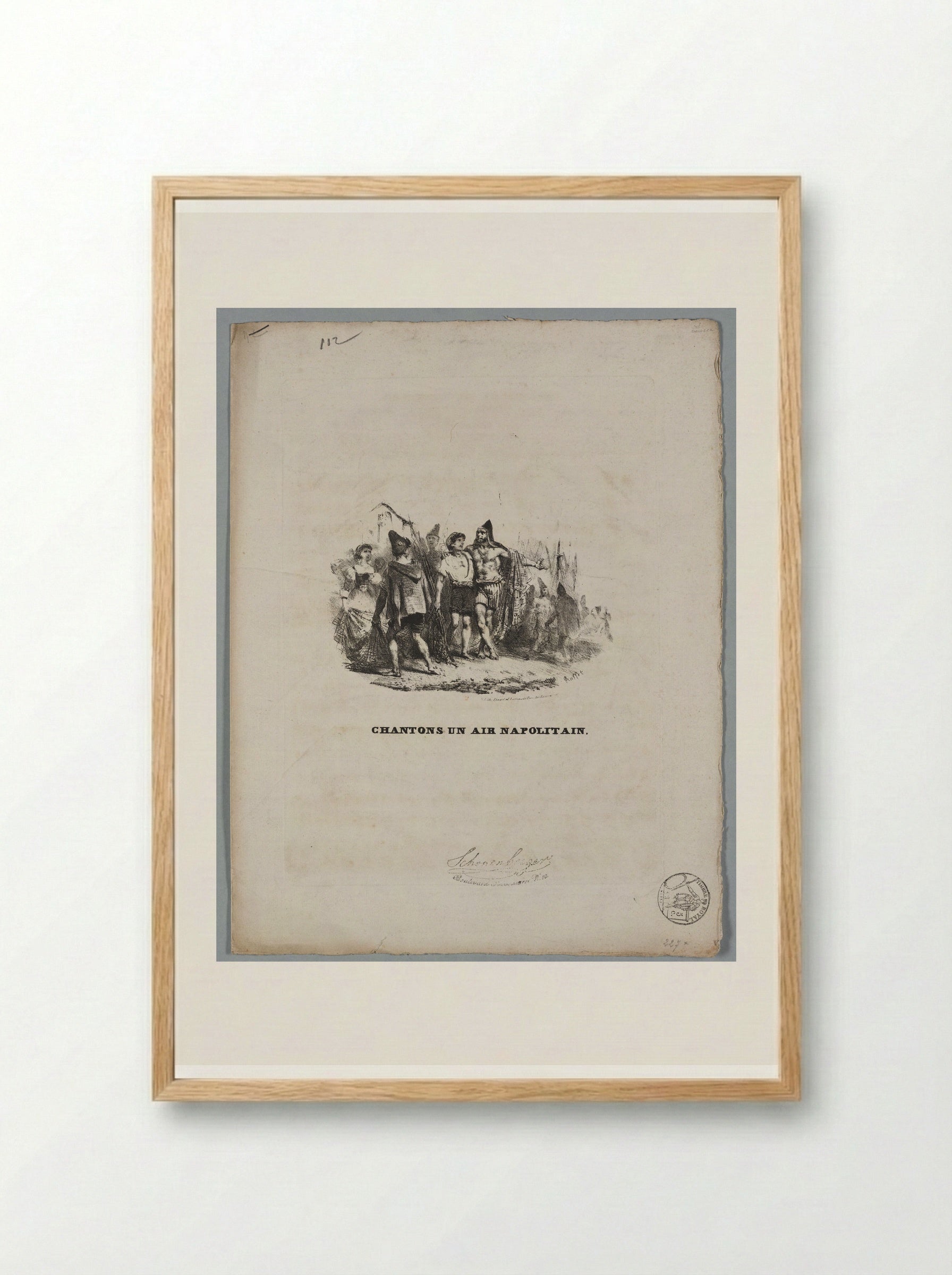 Chantons un Air Napolitain - Denis-Auguste-Marie Raffet - Framed Print Wood