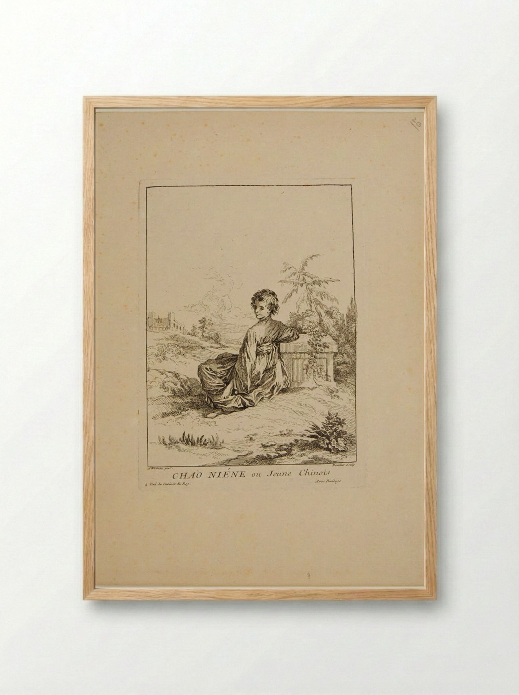 Chao Niéne, ou Jeune Chinois - François Boucher - Framed Print Wood