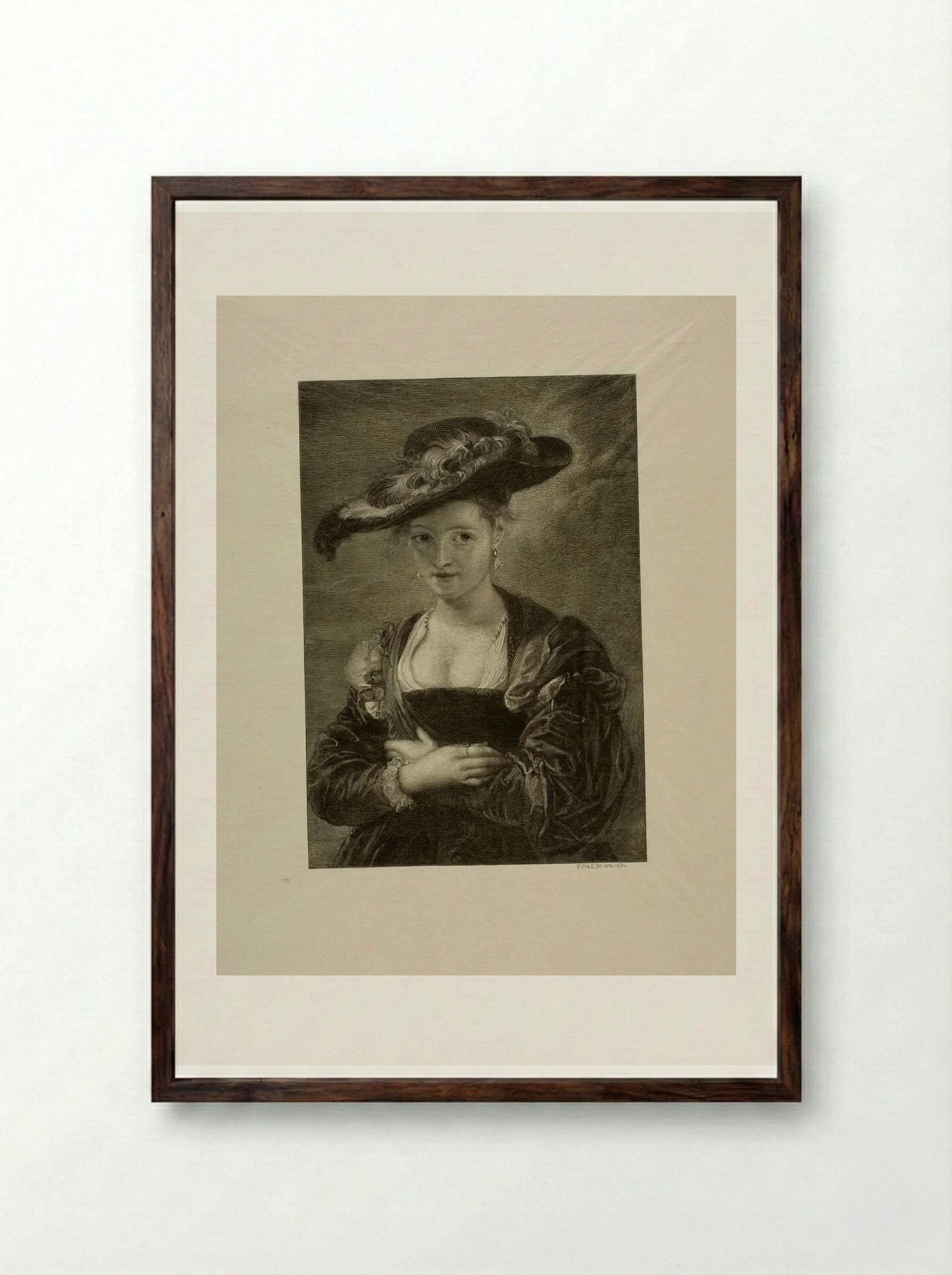 Chapeau de paille - Timothy Cole - Framed Print Dark Wood
