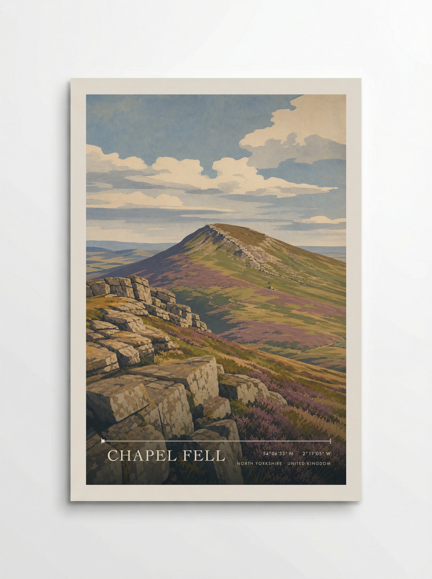 Chapel Fell North Yorkshire United Kingdom Travel Poster - Poster