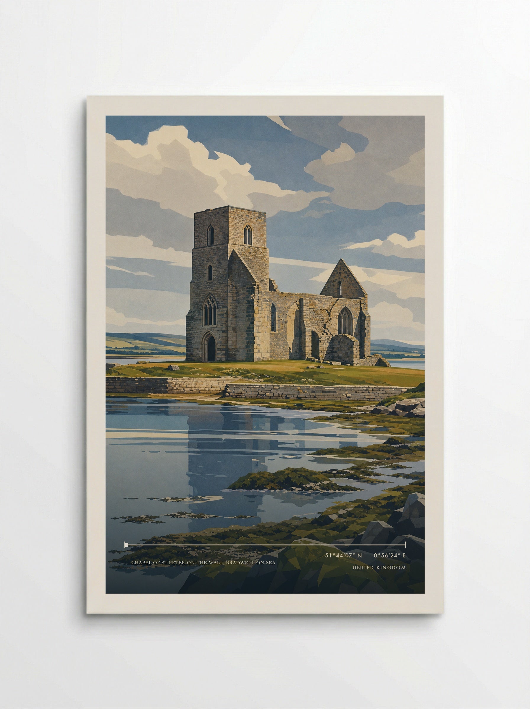 Chapel of St Peter-on-the-Wall, Bradwell-on-Sea United Kingdom Travel Poster - Poster