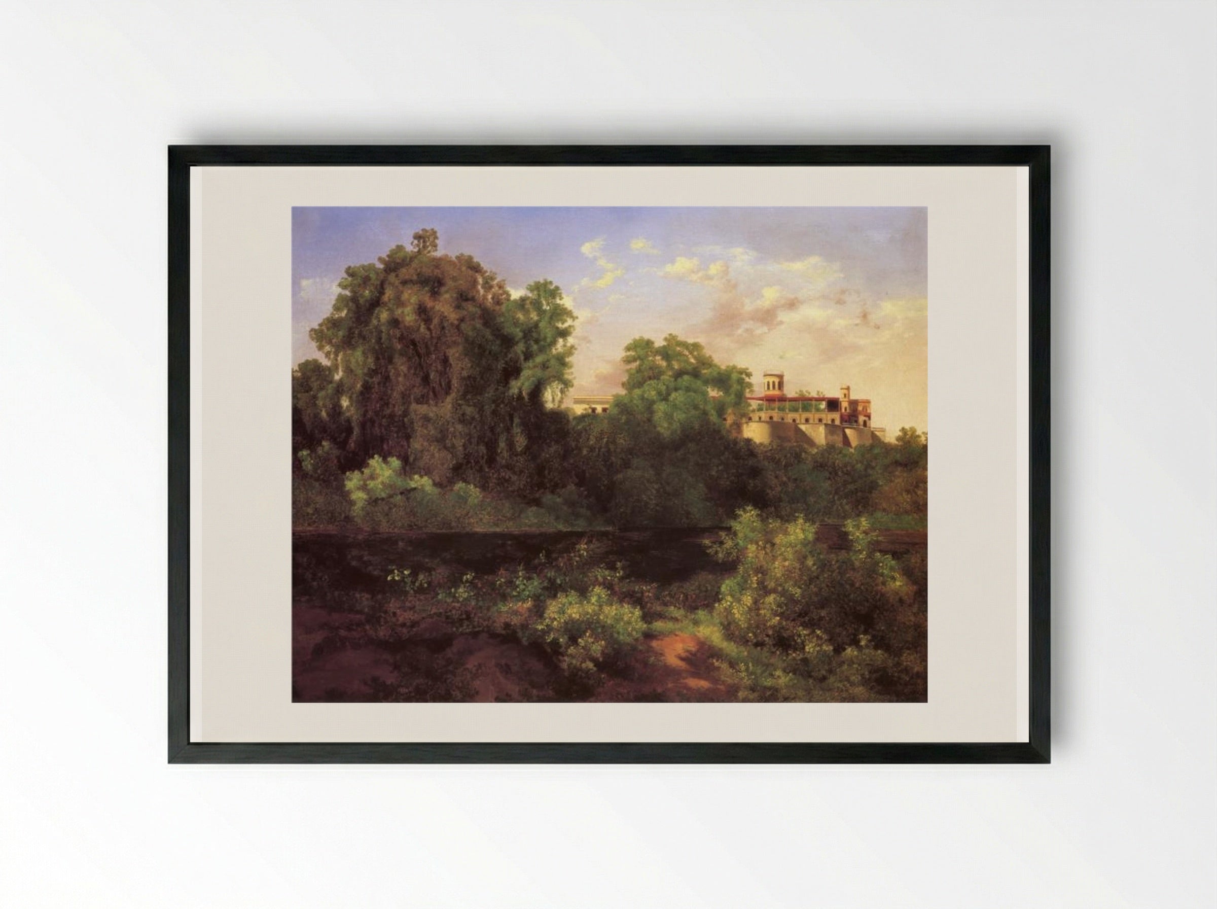 Chapultepec - José María Velasco - Framed Print Black