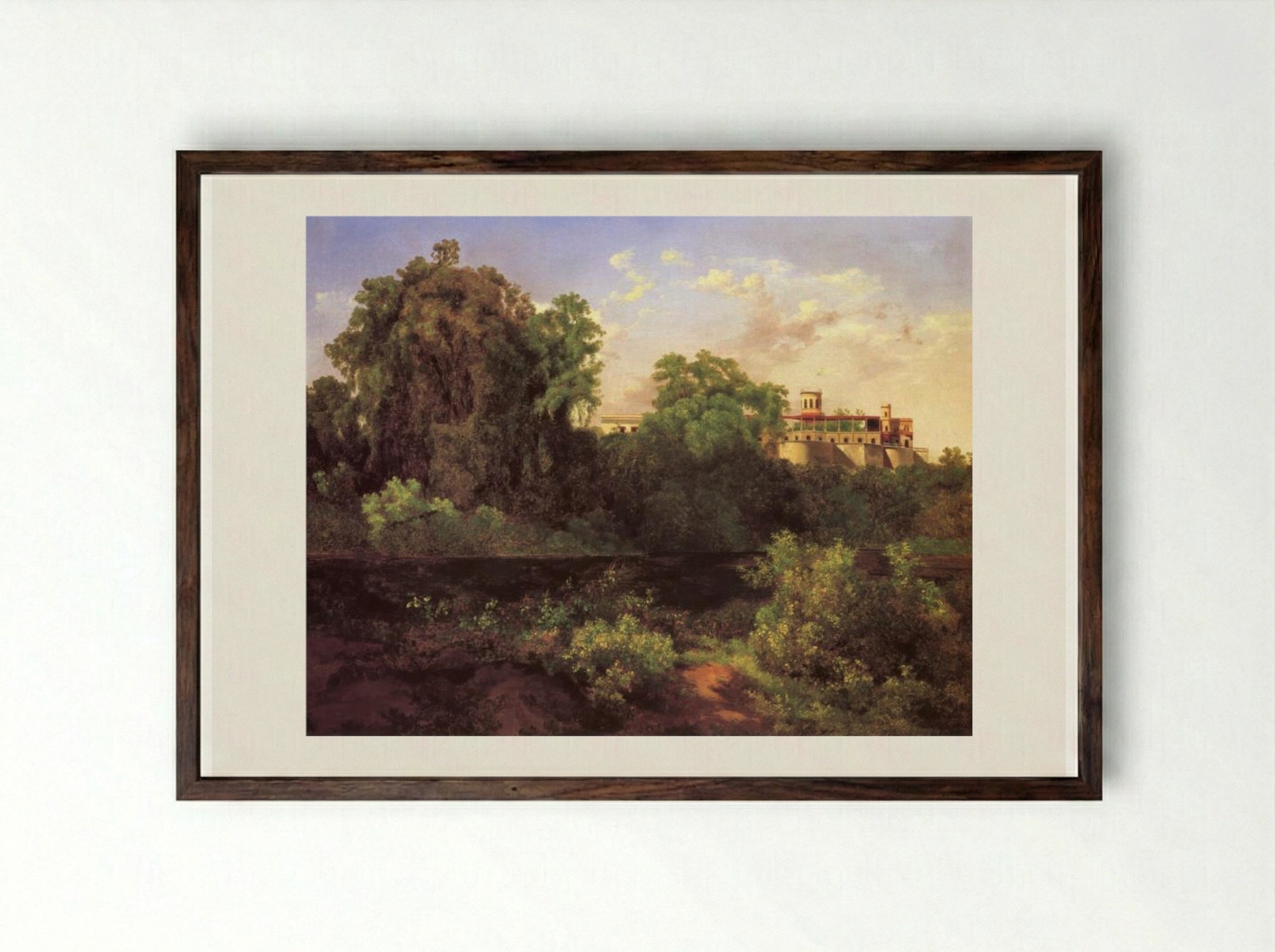 Chapultepec - José María Velasco - Framed Print Dark Wood