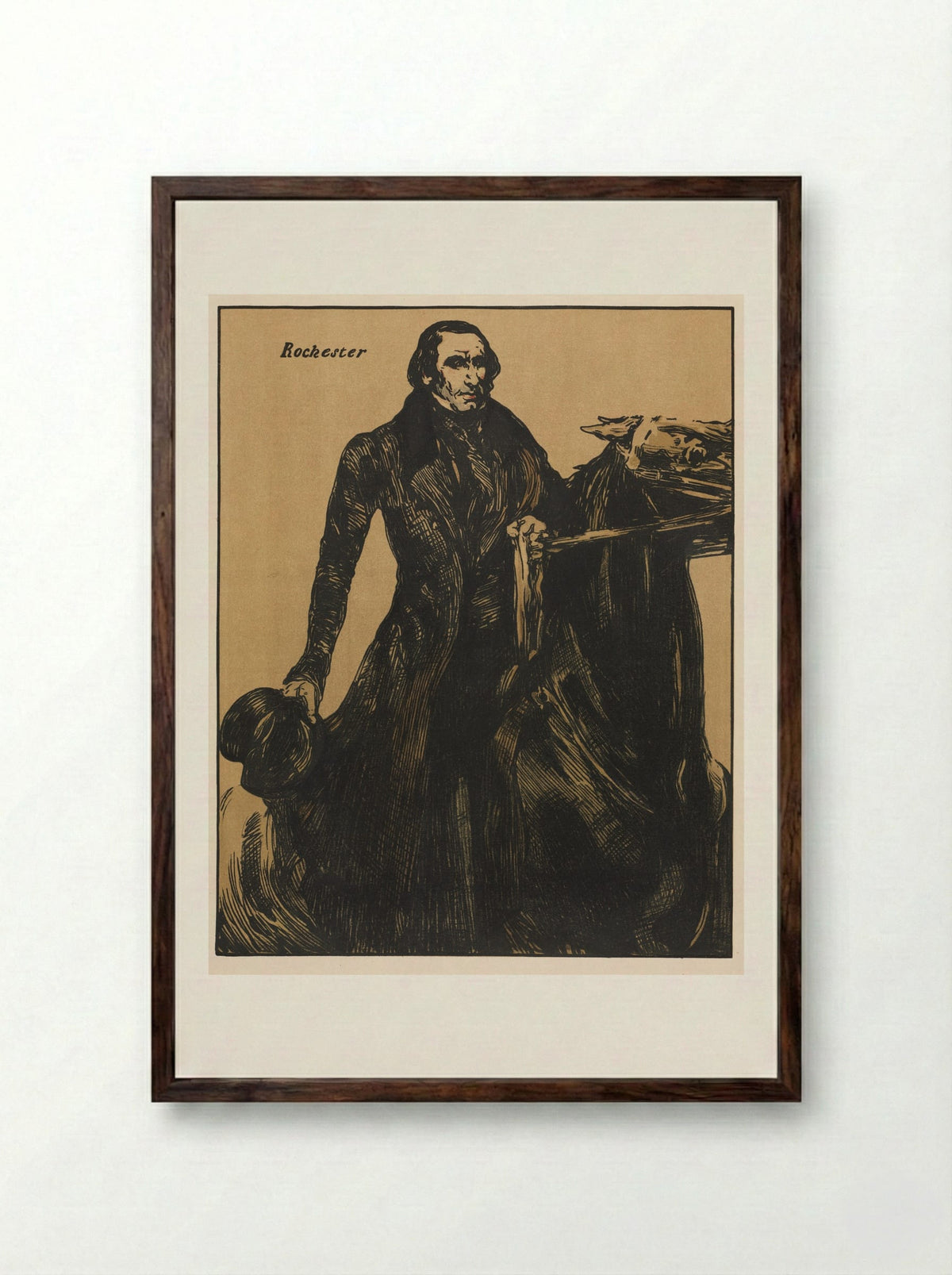 Characters of Romance: Rochester - William Nicholson - Framed Print Dark Wood