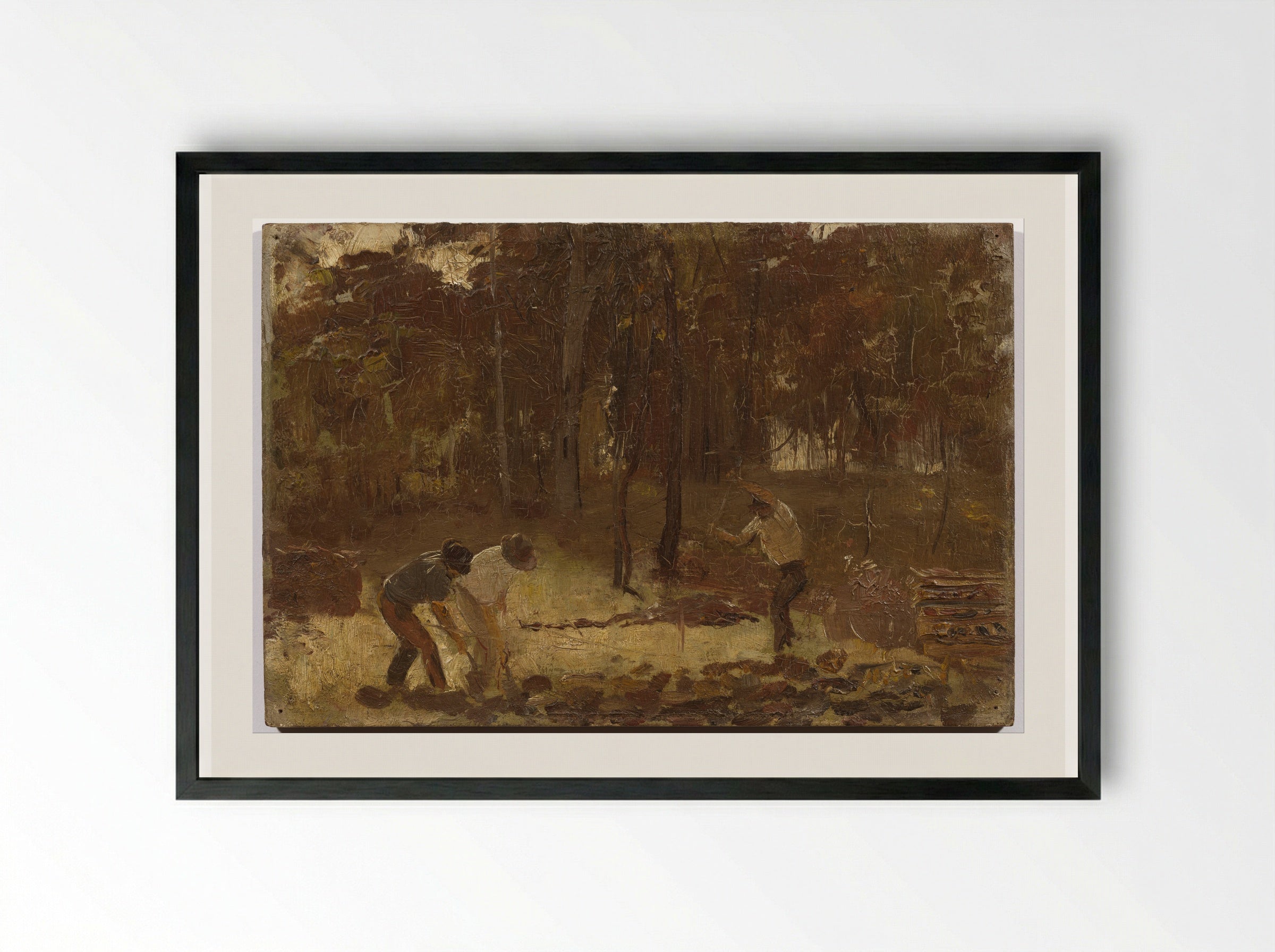 Charcoal Burners - Tom Roberts - Framed Print Black
